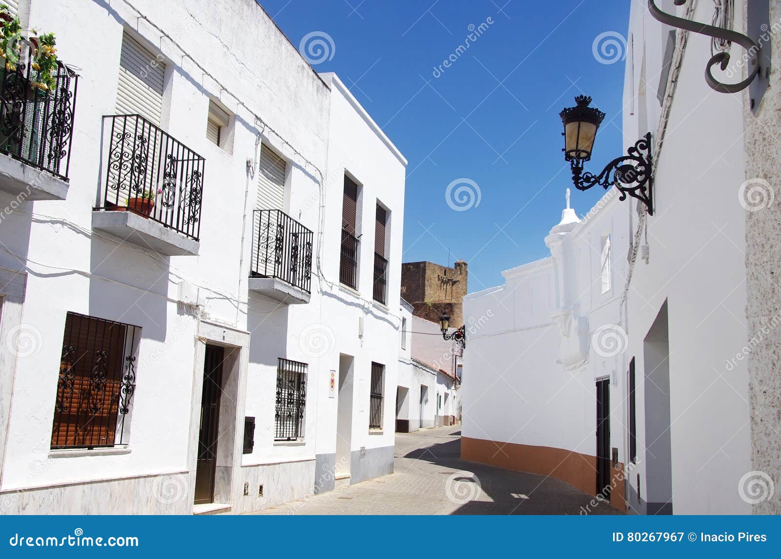 street of olivenza, extremadura region