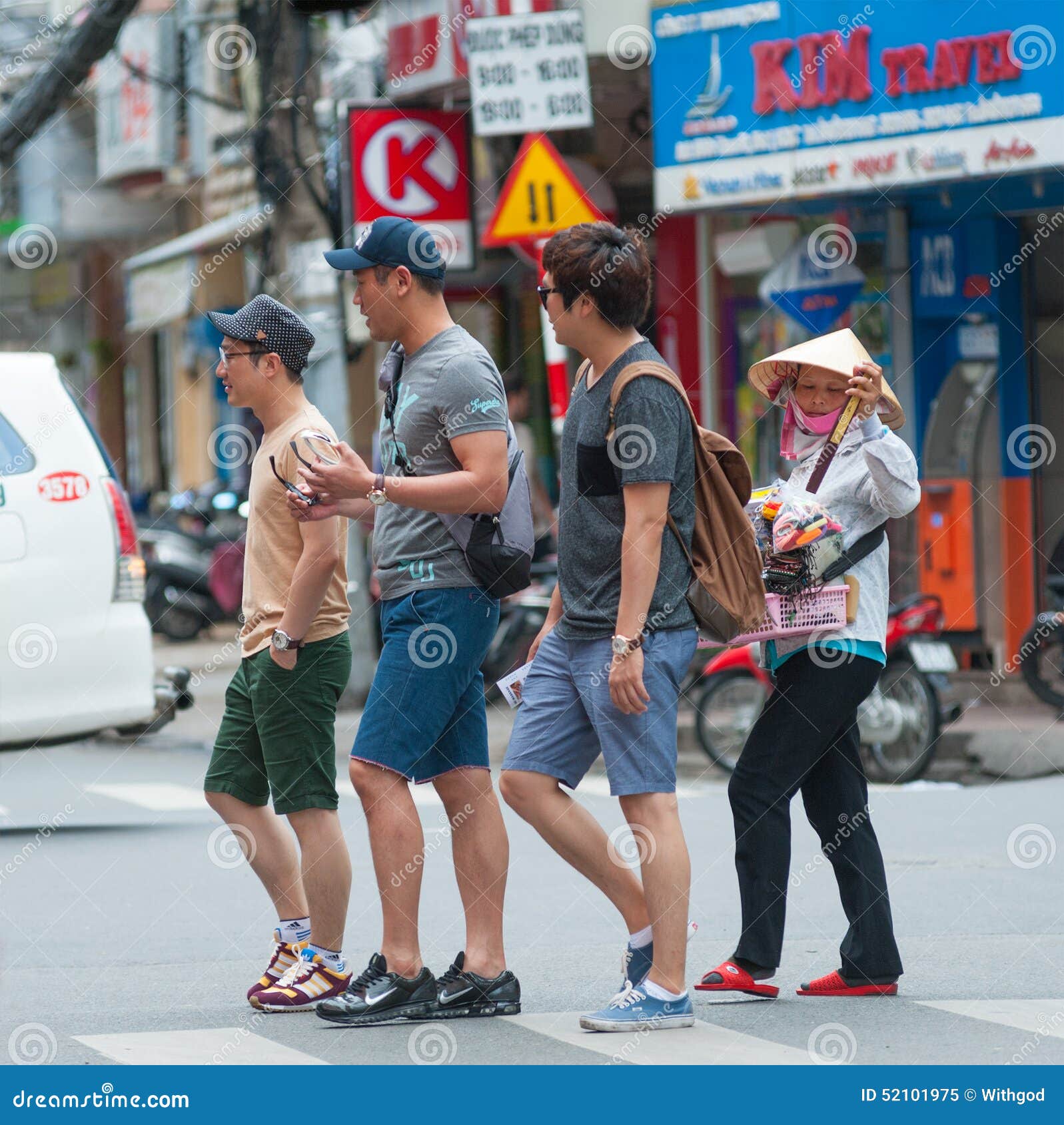 Woman Crossing Street in Vietnam Editorial Photo - Image of saigon