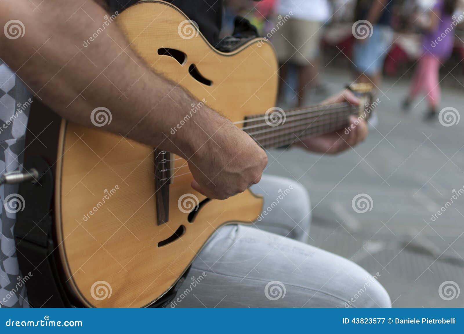 Street Performer with Guitar Stock Image Image of folk, close 43823577