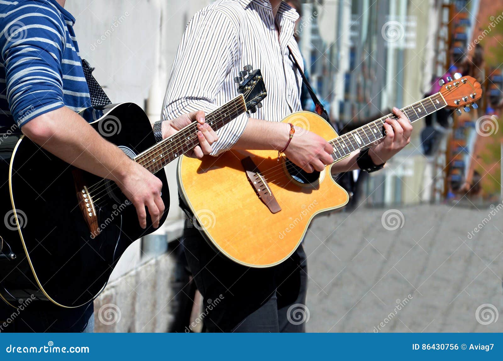 Street Performer Playing Guitar Stock Photo Image of acoustic