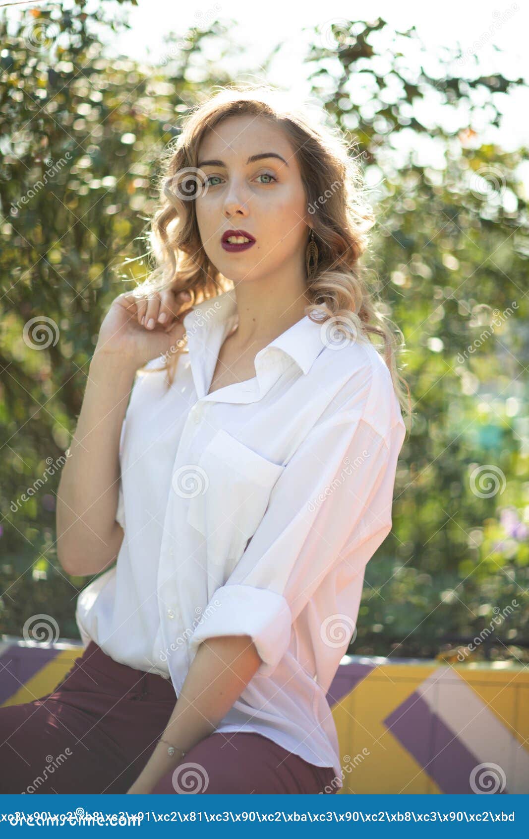 Street Photo Shoot with a Wonderful Girl. Stock Image - Image of ...