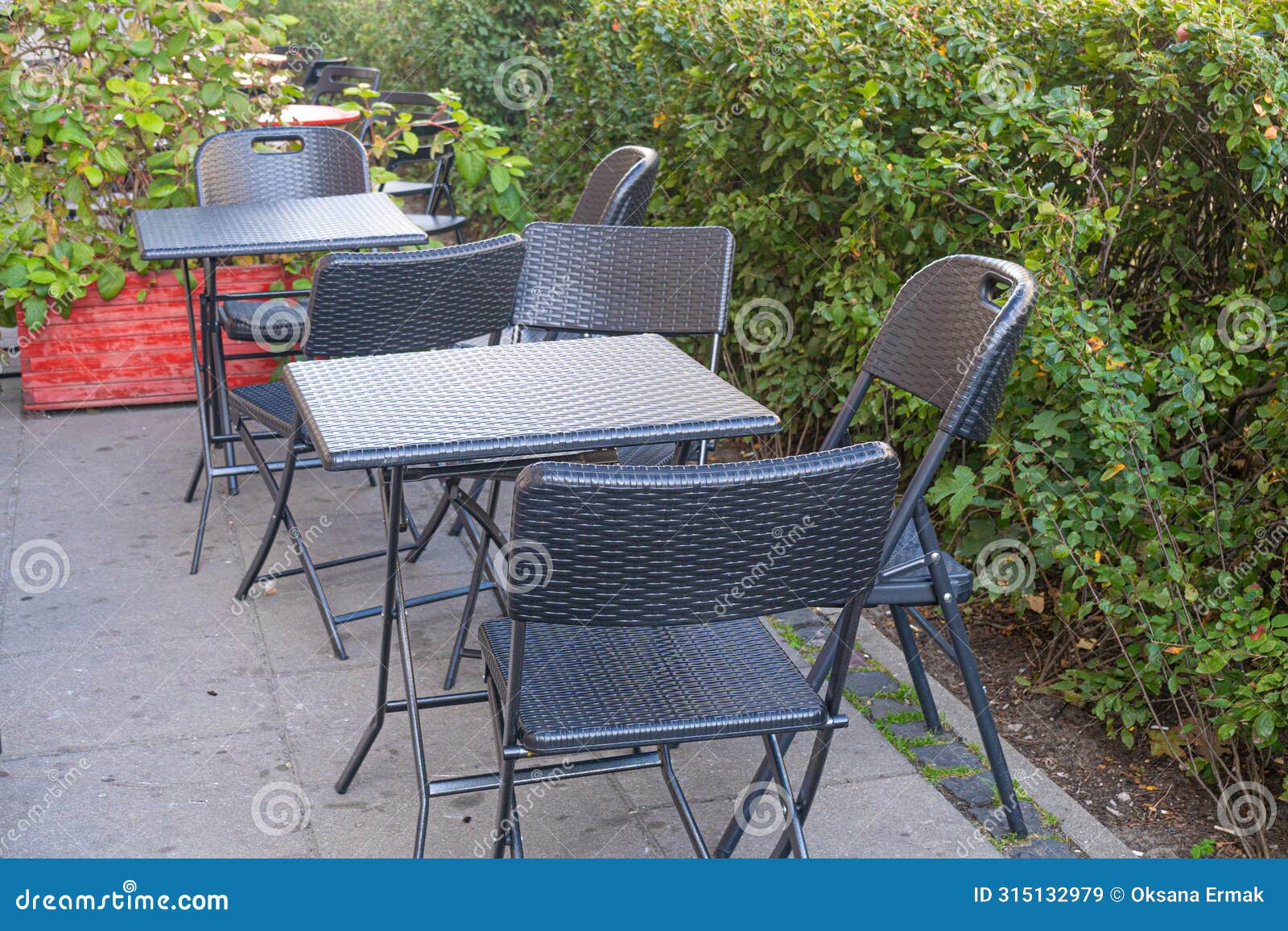 street restaurant table, empty cafe tables, bar terrace, outdoor restaurants, outside trattoria