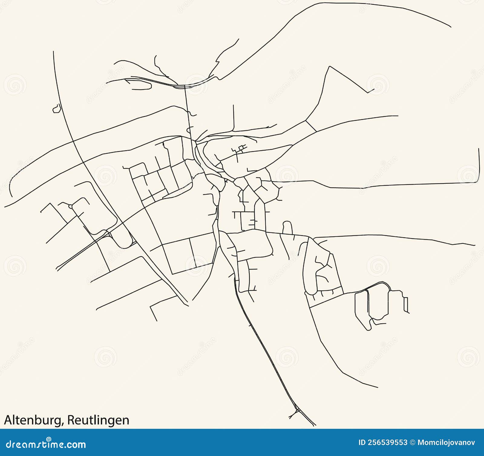 street roads map of the altenburg quarter, reutlingen