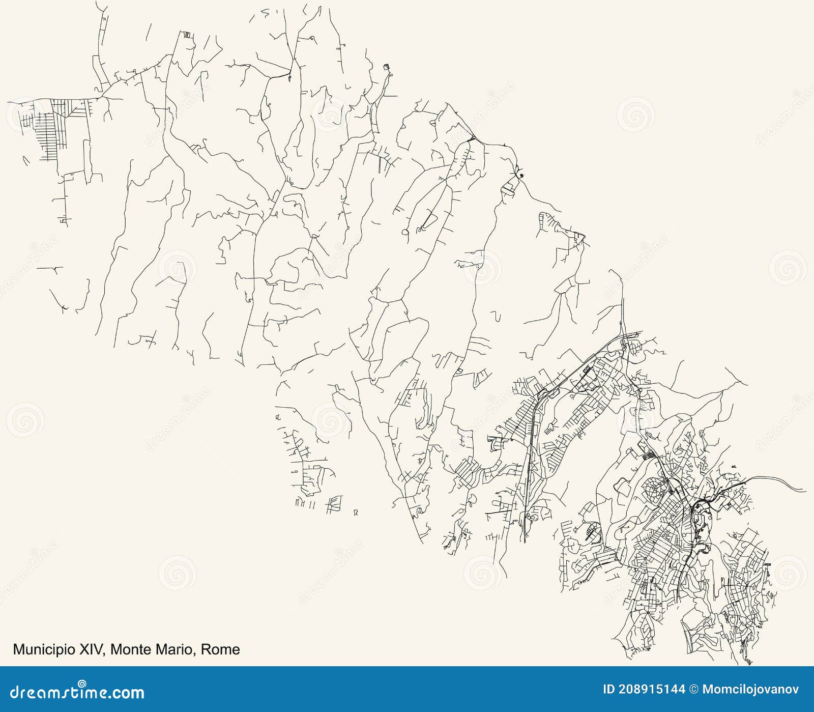 street roads map of the municipio xiv Ã¢â¬â monte mario municipality of rome italy