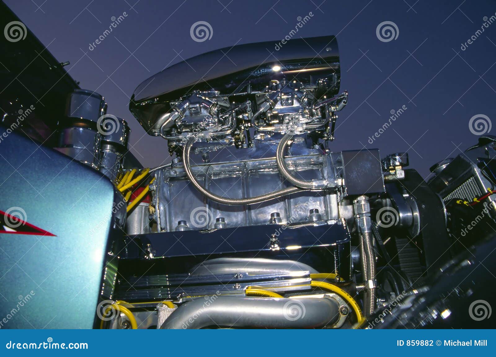 Street Rod Engine stock photo. Image of blower, polished 859882