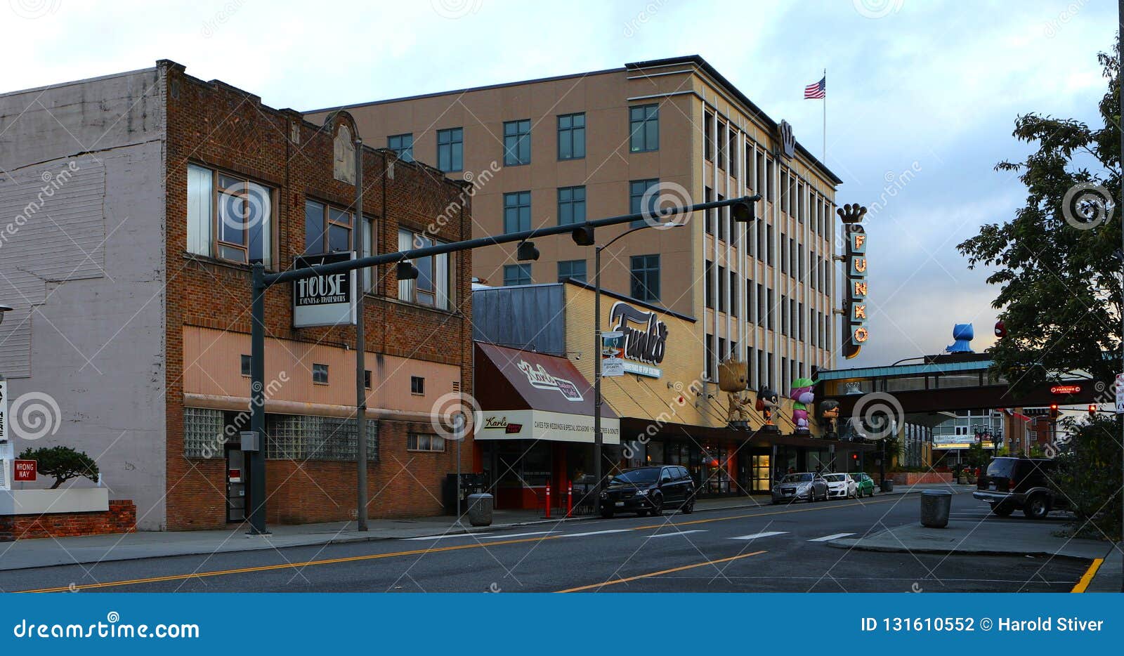 A Street Scene in Everett, Washington Editorial Photography Image of