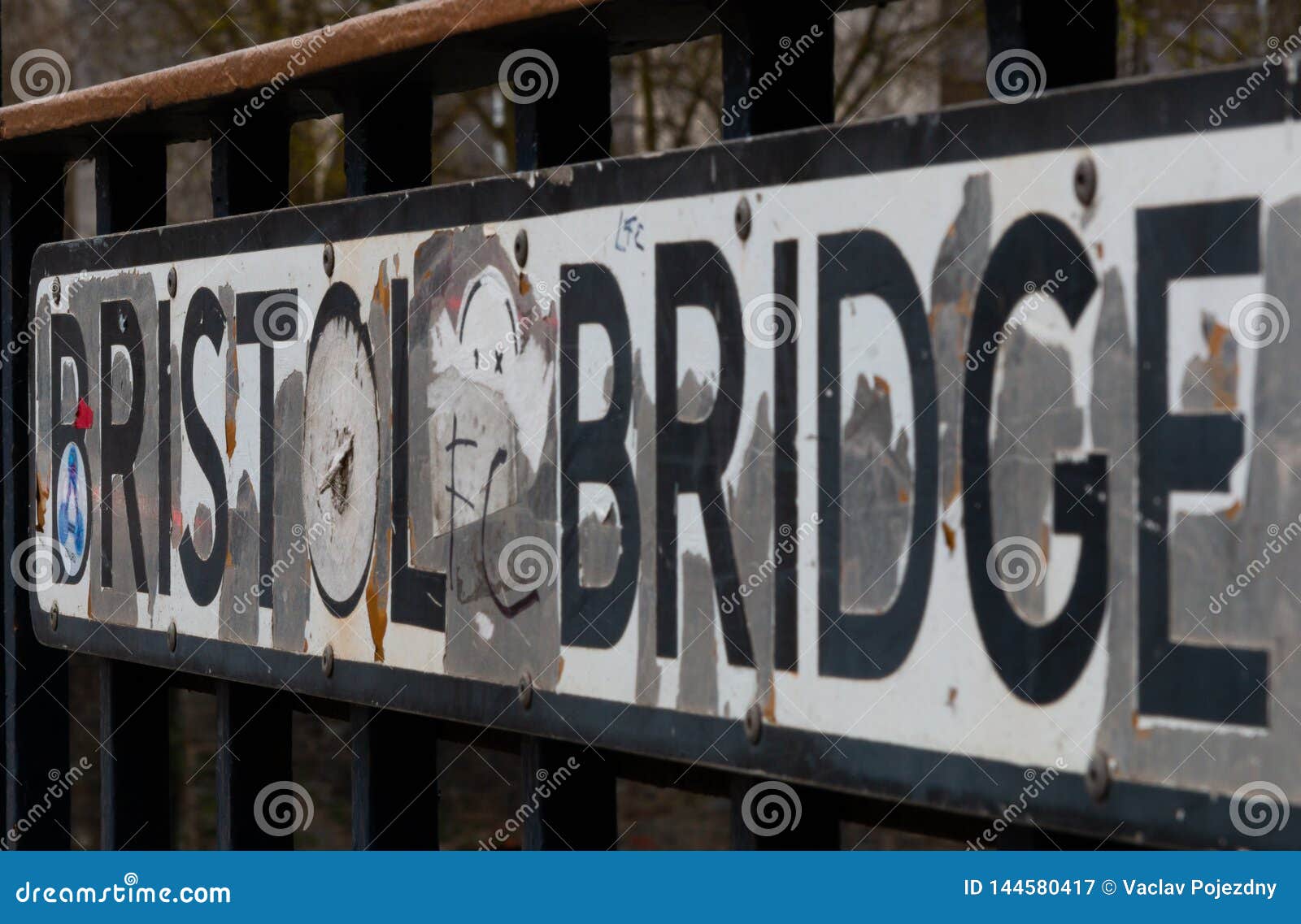 Street Sign in Bristol on a Bridge Editorial Photography Image of