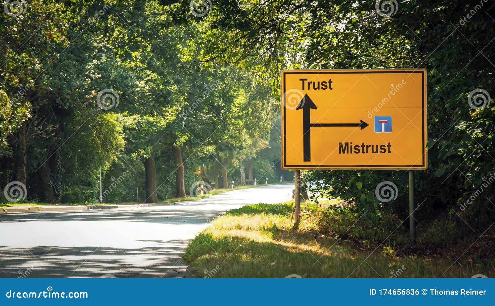 street sign to trust versus mistrust