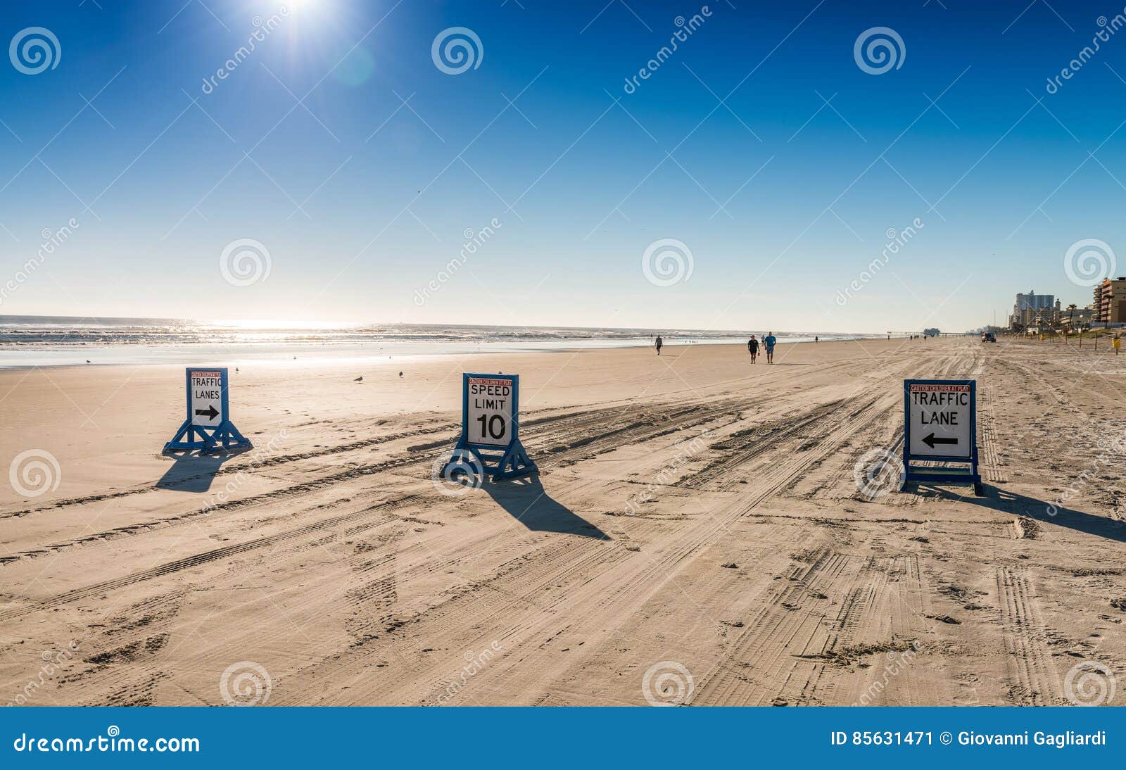Street Signs on Daytona Beach Along the Ocean Stock Image Image of