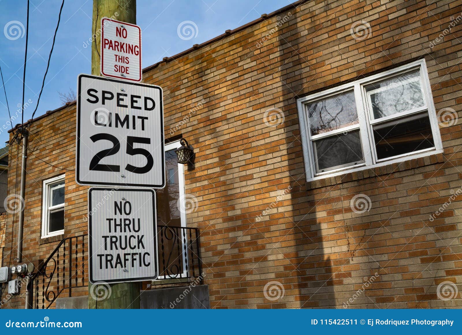 Speed Limit Street Sign Stock Image Image Of Sign House 115422511