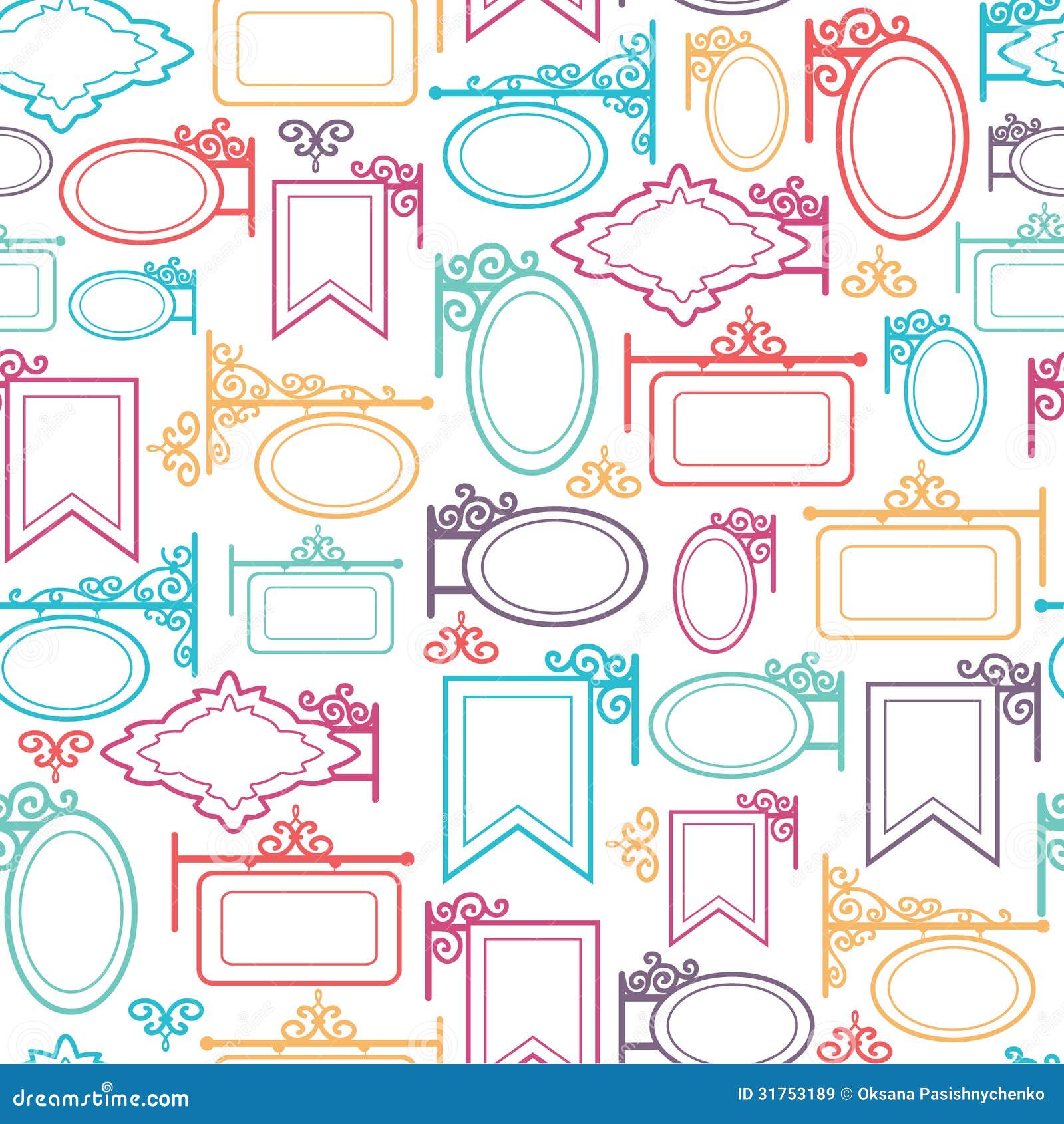 Street Signs Seamless Pattern Background Stock Vector Illustration of