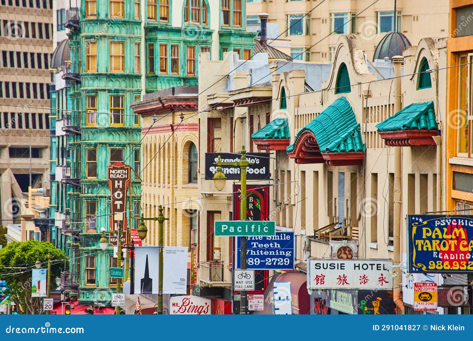 Street Signs and Shop Signs Inside Chinatown Stock Image Image of