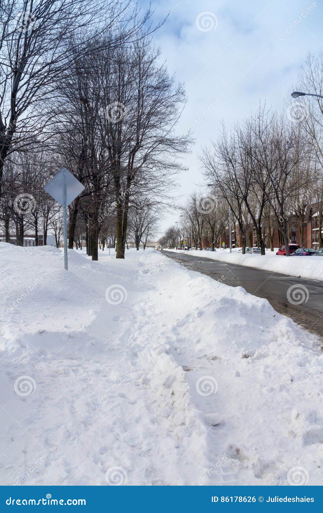 street after a snowfall