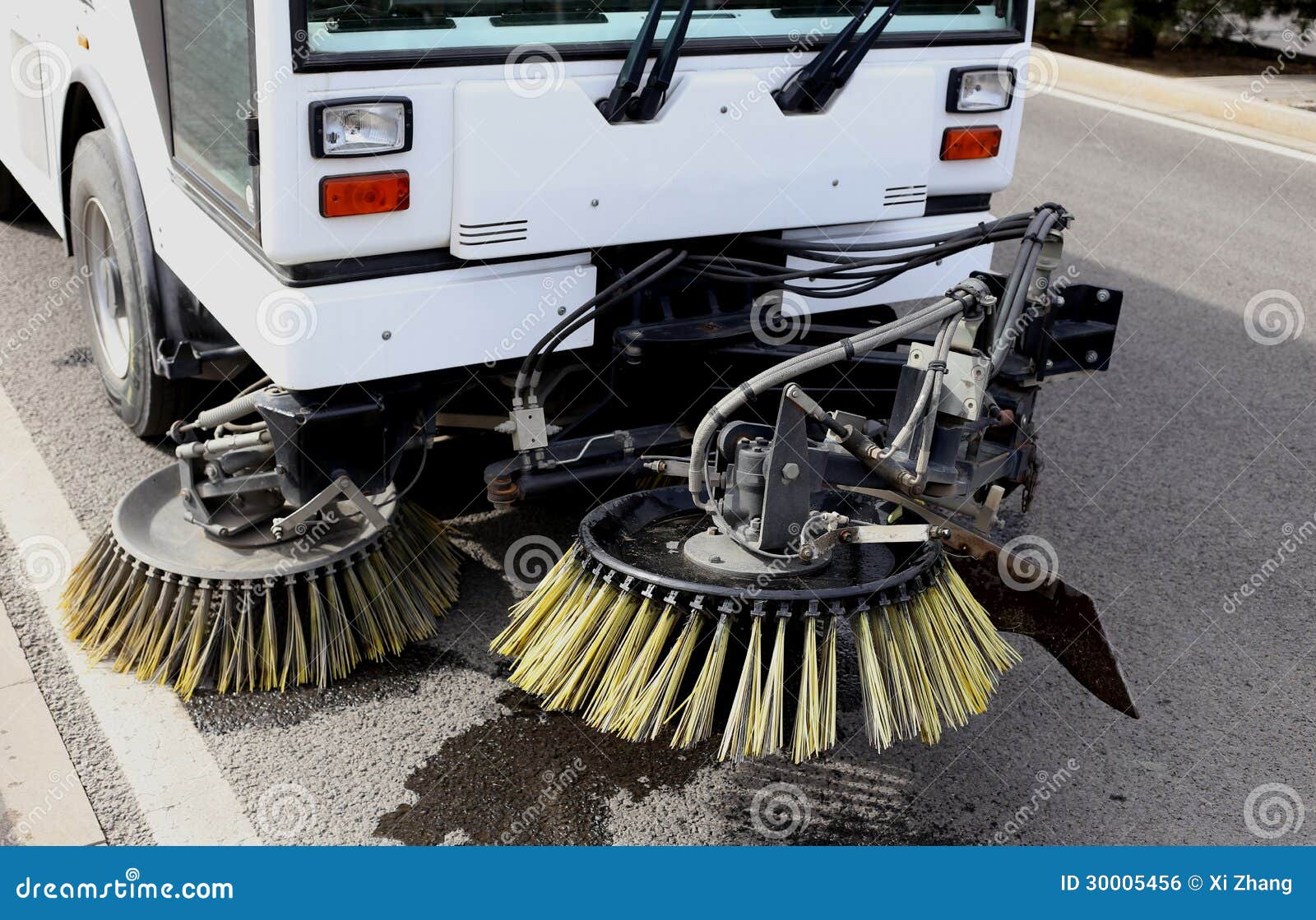 Street Sweeper stock photo. Image of vehicle, truck, brushes 30005456
