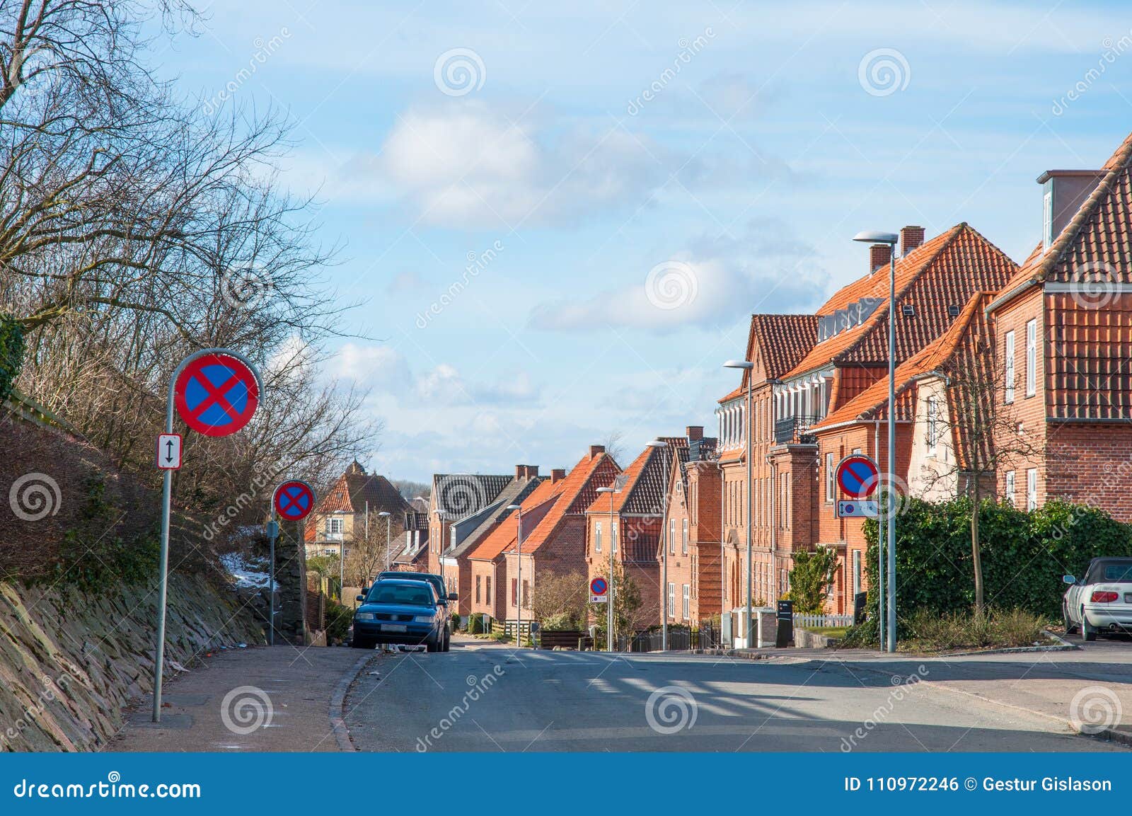 Street Town of Slagelse in Denmark Stock Photo - Image facade, sunny: 110972246