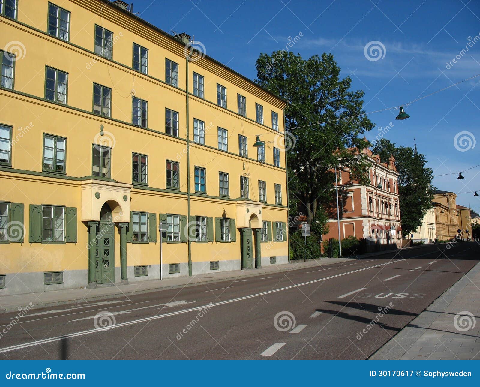 Street in Uppsala stock image. Image of nordic, house 30170617