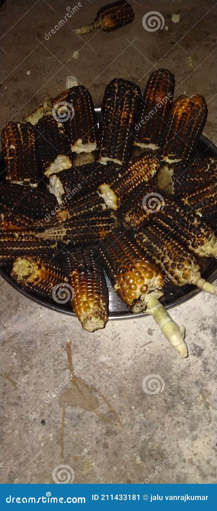 Street Vendor S Delicious Roasted Corn Stock Image Image of wildlife