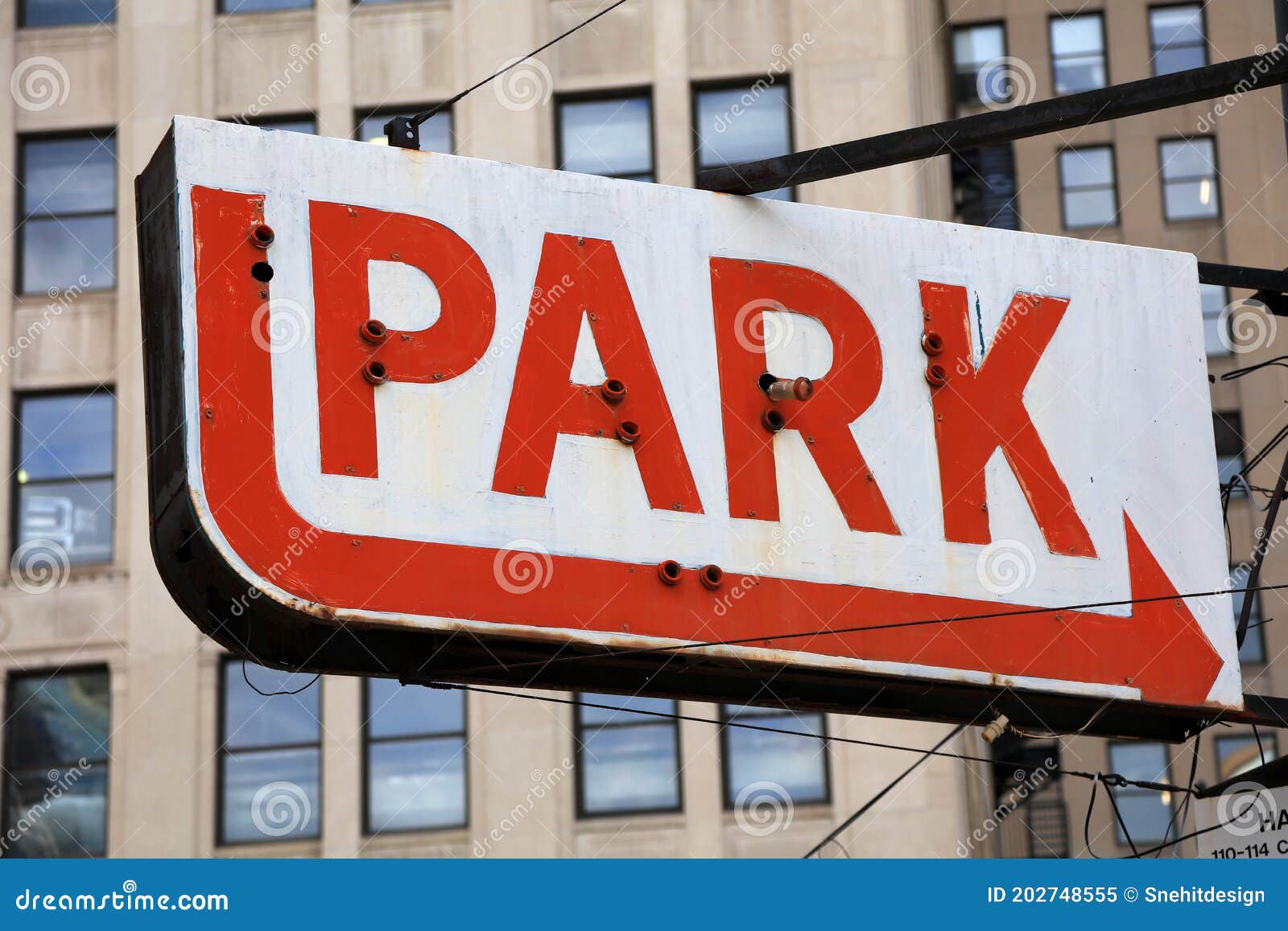 Street View of Old Parking Sign Editorial Image - Image of shop, front ...