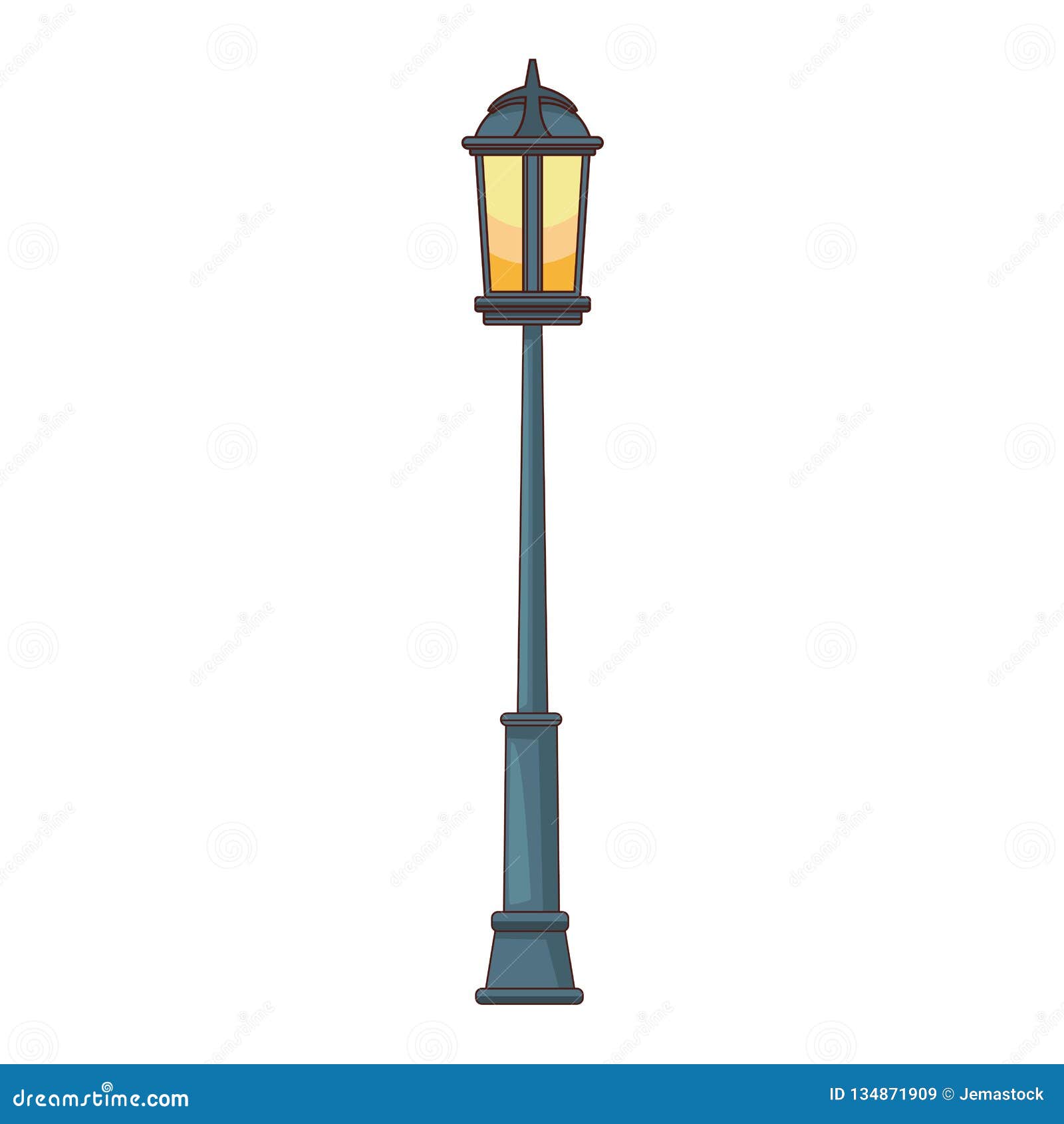 Streetlight Cartoon Isolated Stock Vector - Illustration of shining,  lamppost: 134871909