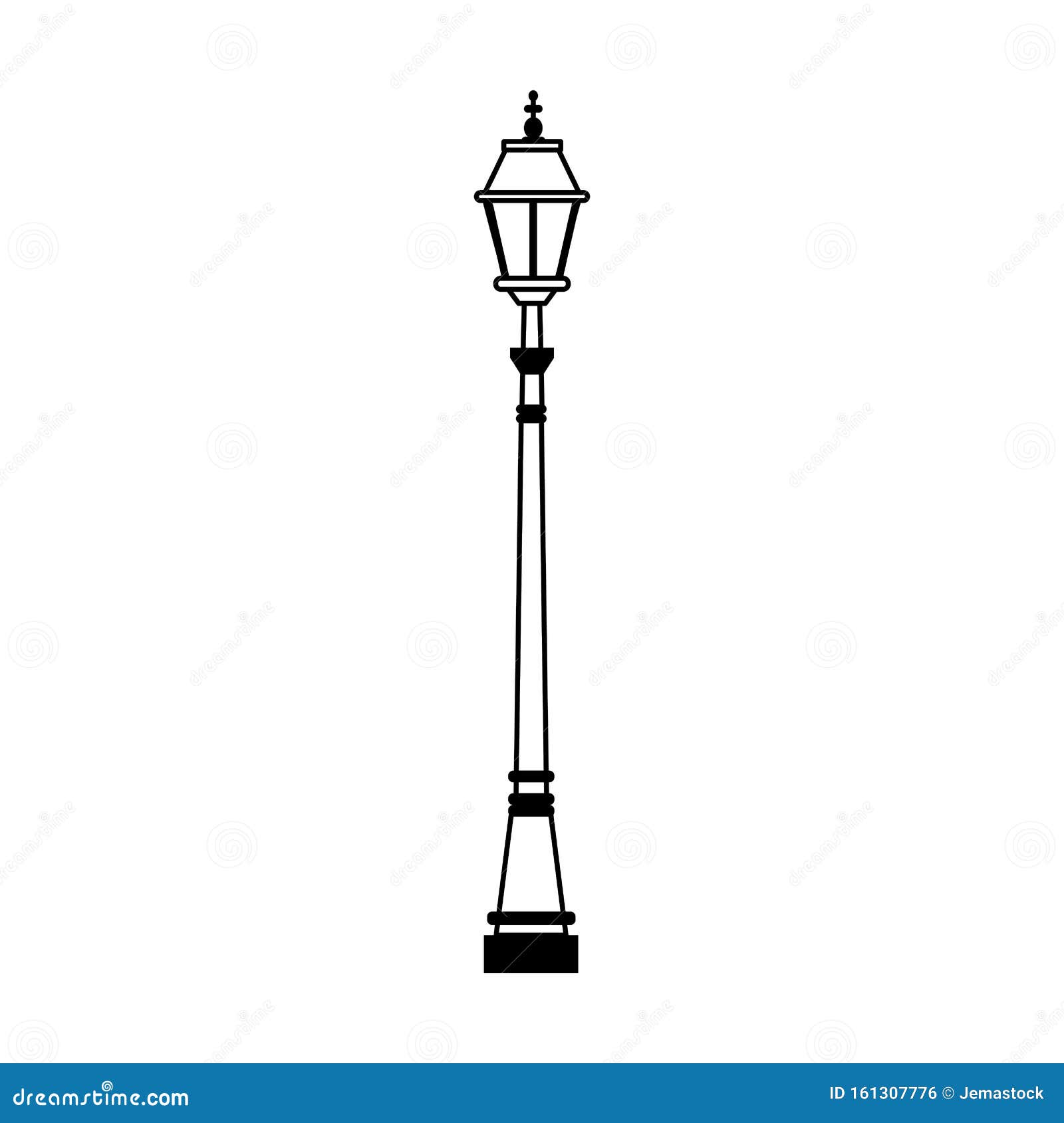 streetlight vintage lamp icon, flat 