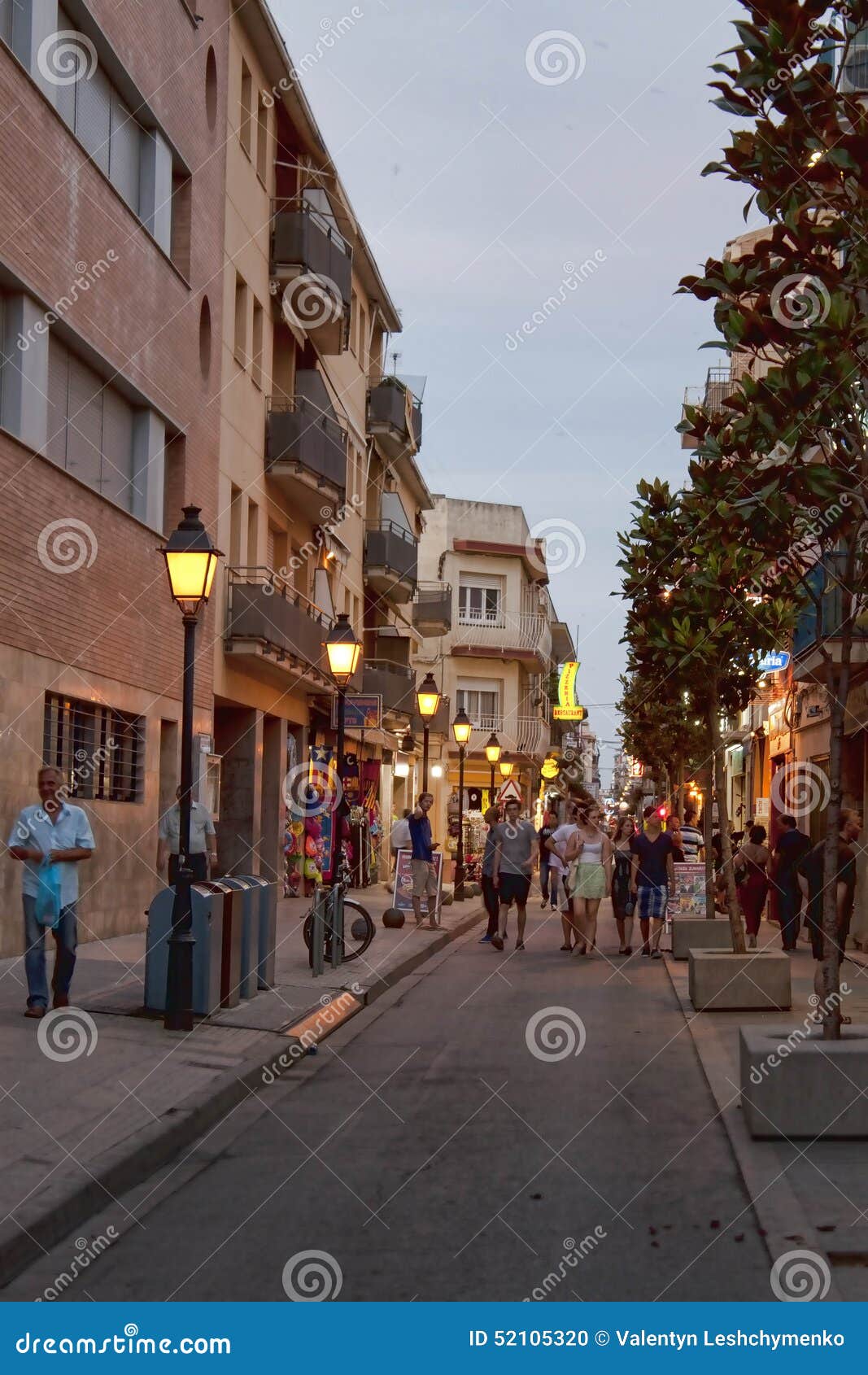 Streets of Calella editorial image. Image of cloud, holiday - 52105320