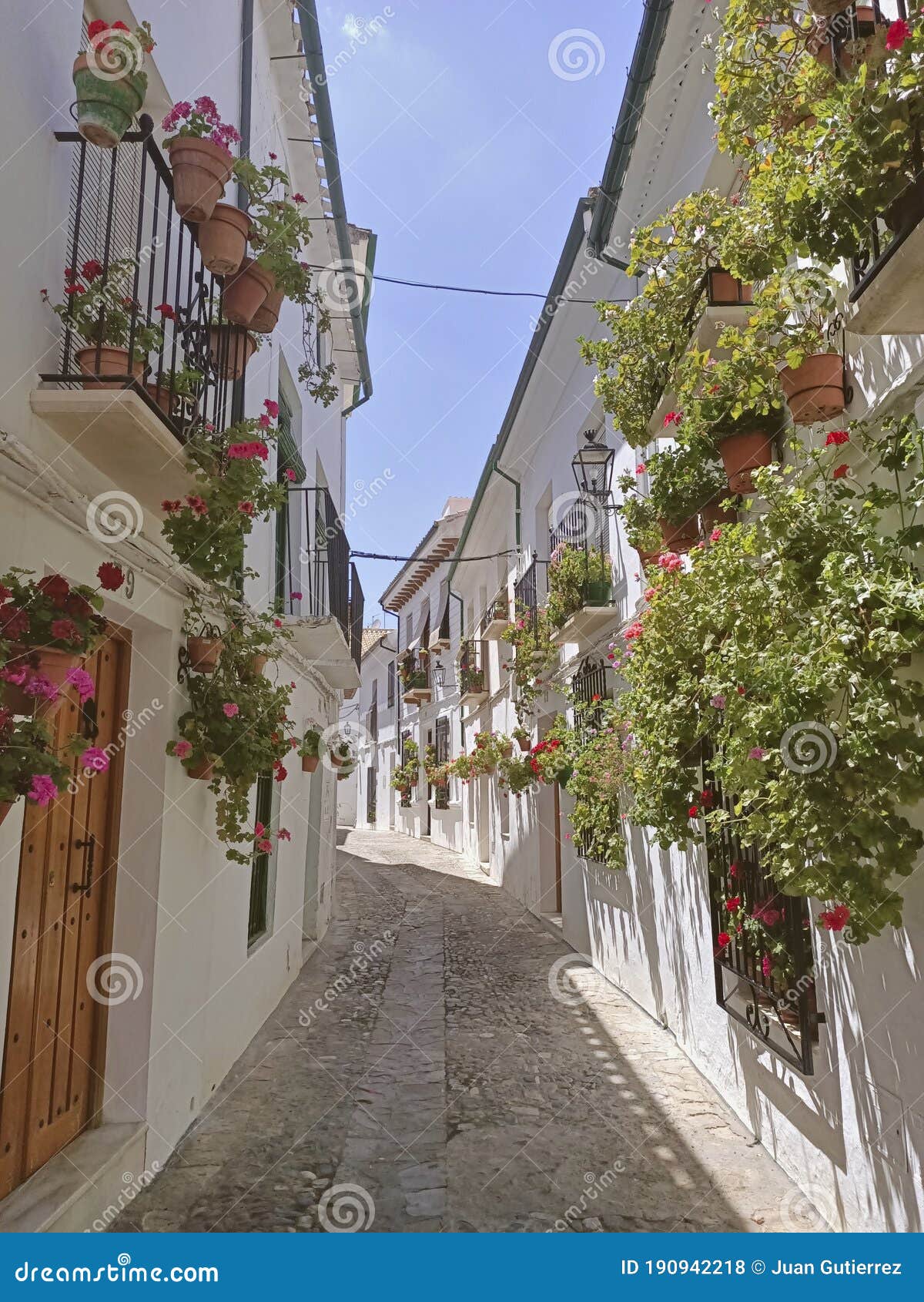 streets full of flowers in old town of priego de cÃÂ³rdoba andalusia spain