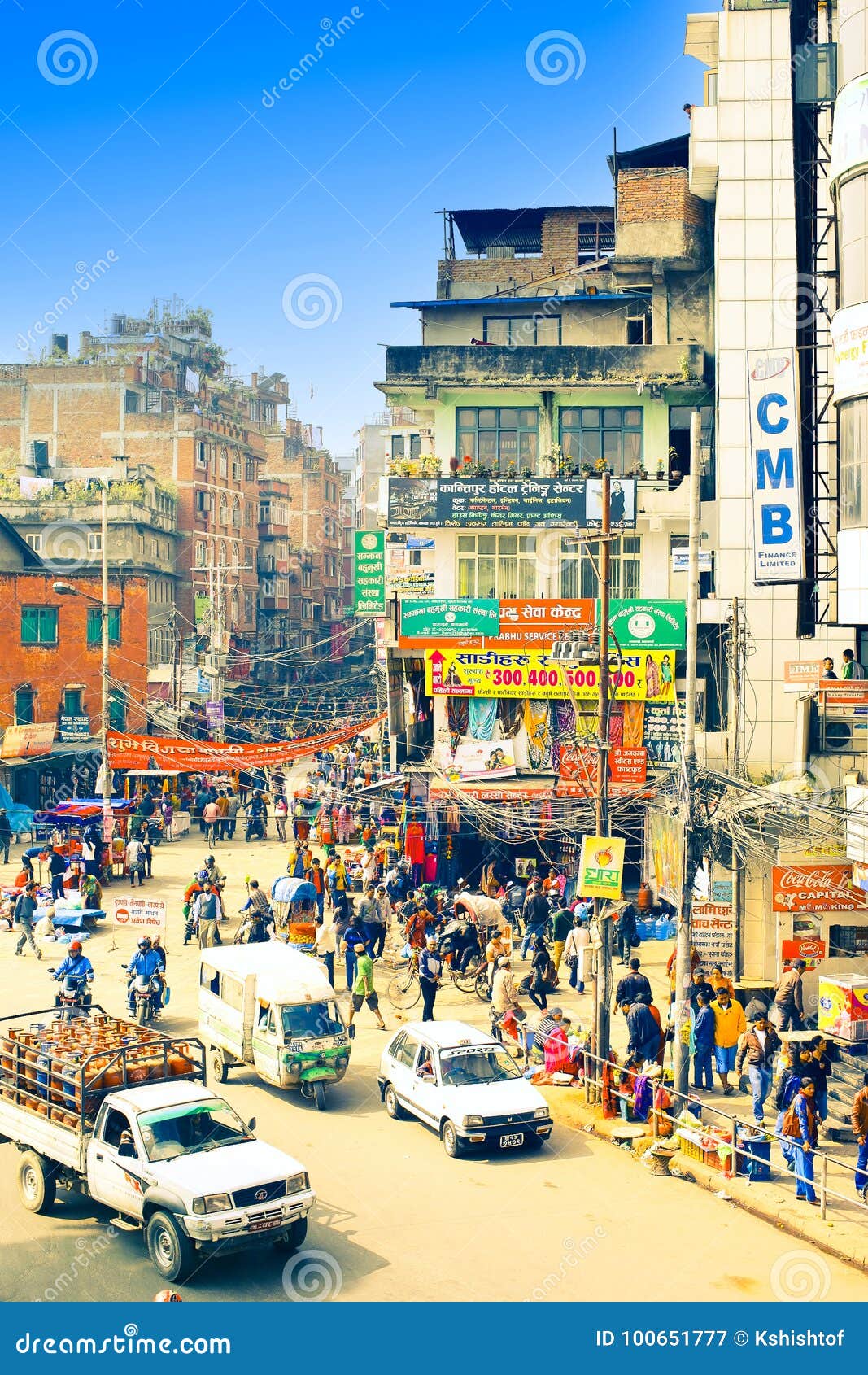Streets of Kathmandu editorial photography. Image of scene - 100651777