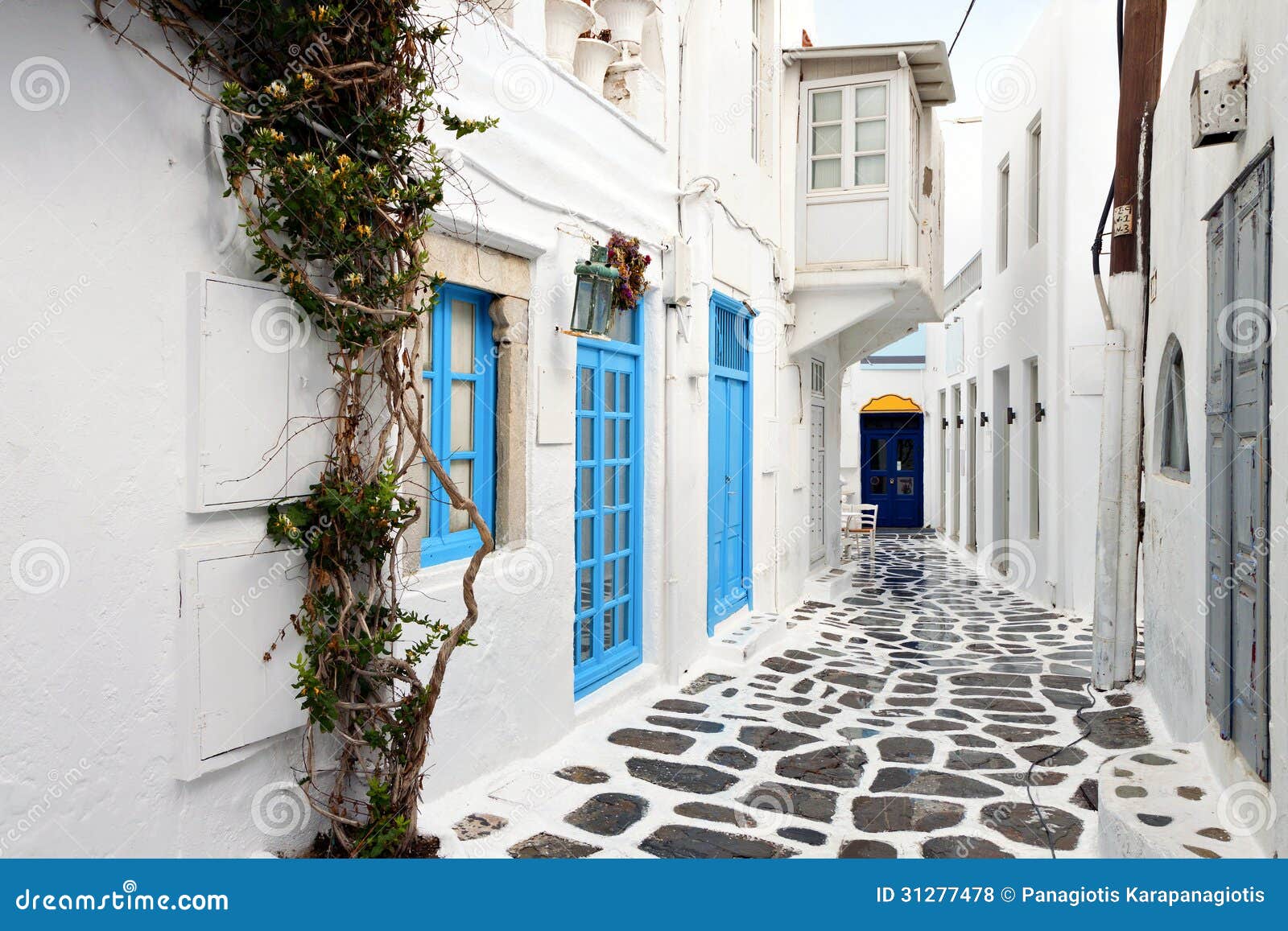 Streets of Mykonos Island, Greece Stock Photo Image of kiklades