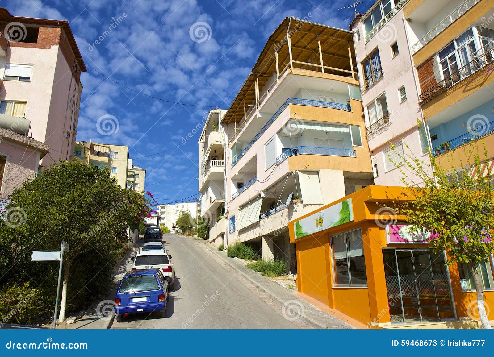 Streets in Saranda, Albania Editorial Stock Photo Image of south