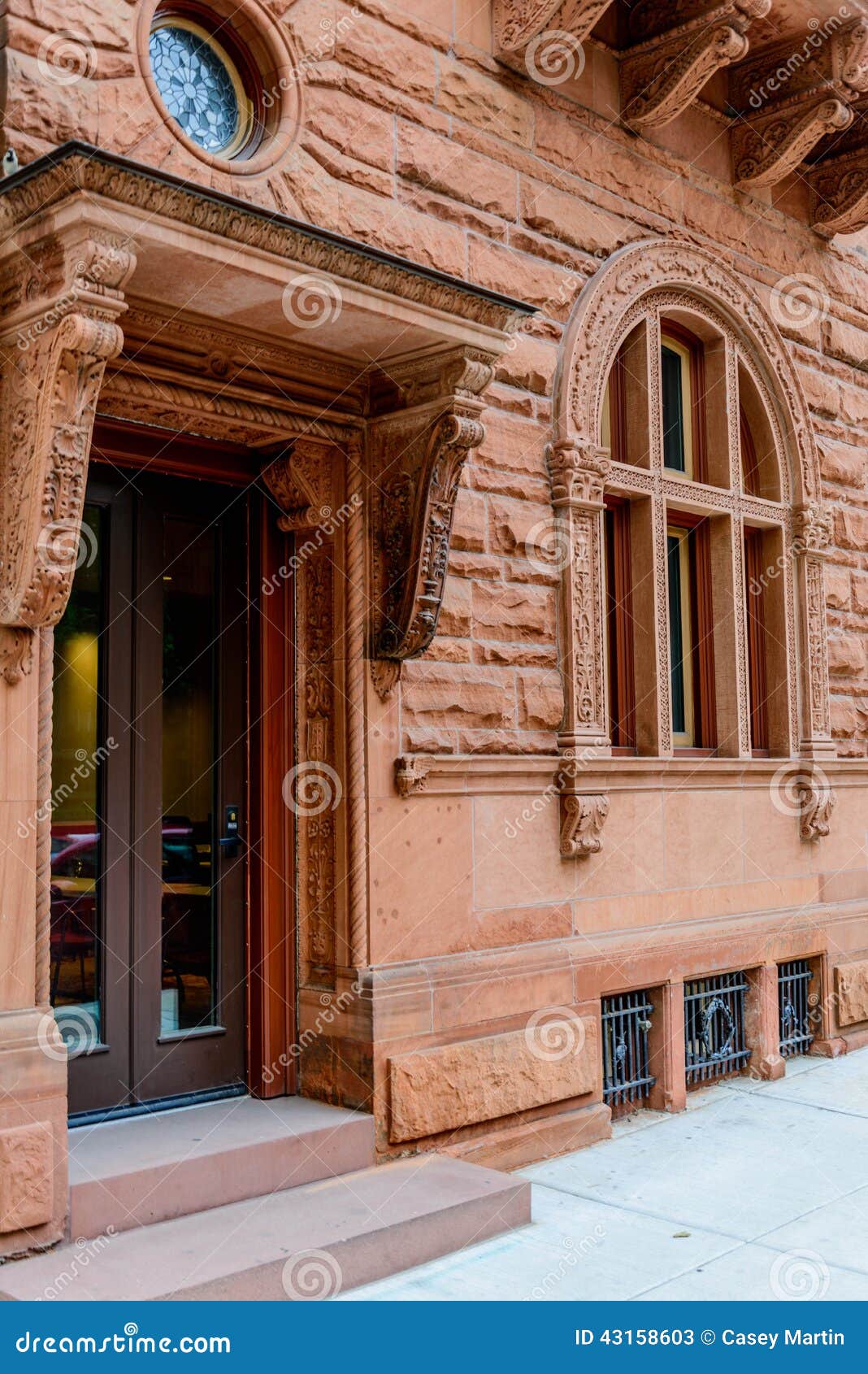 Streetscape Front Doors and Arched Window in Philly Stock Image Image