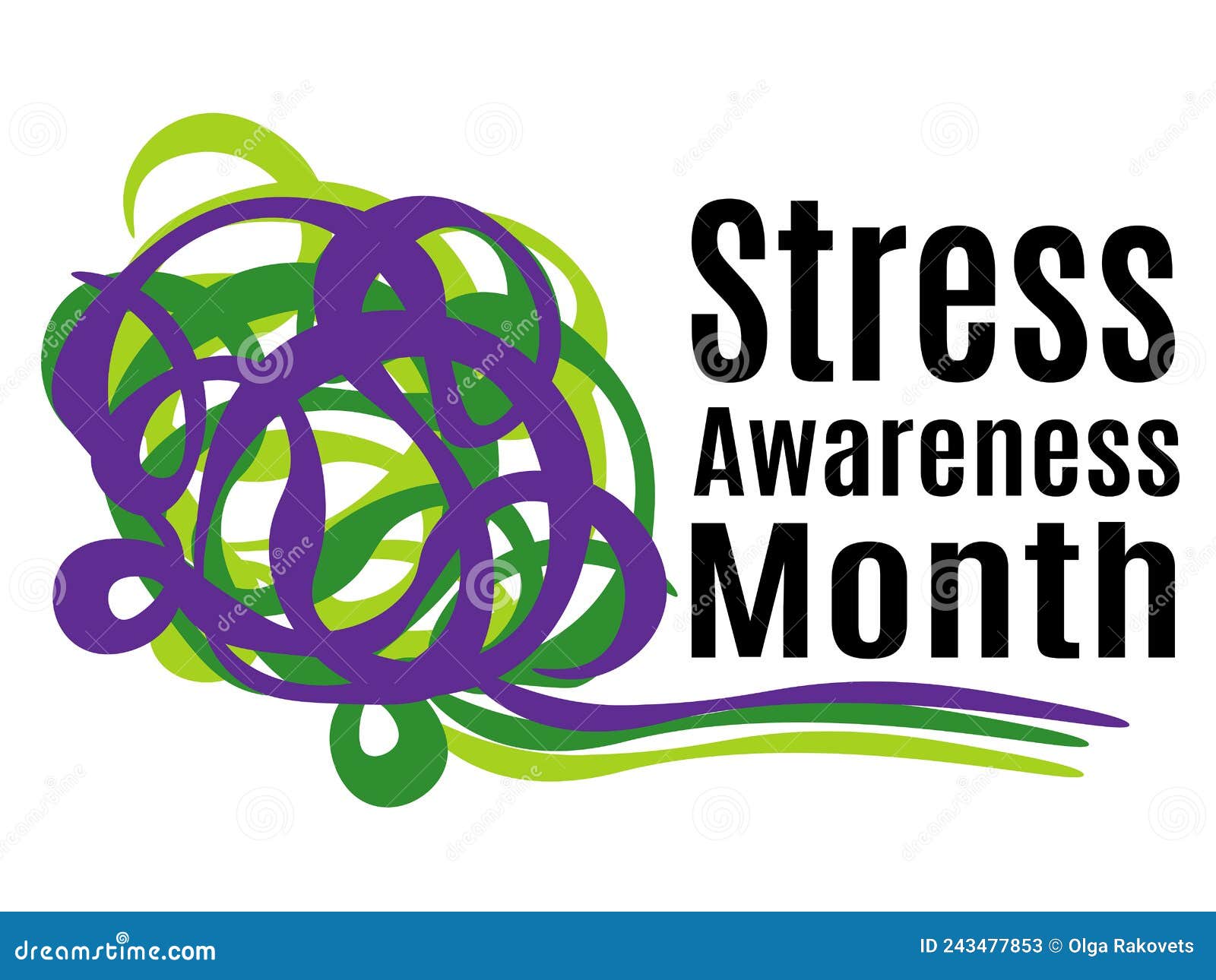 Stress Awareness Month, Idea for a Horizontal Poster, Banner, Flyer or