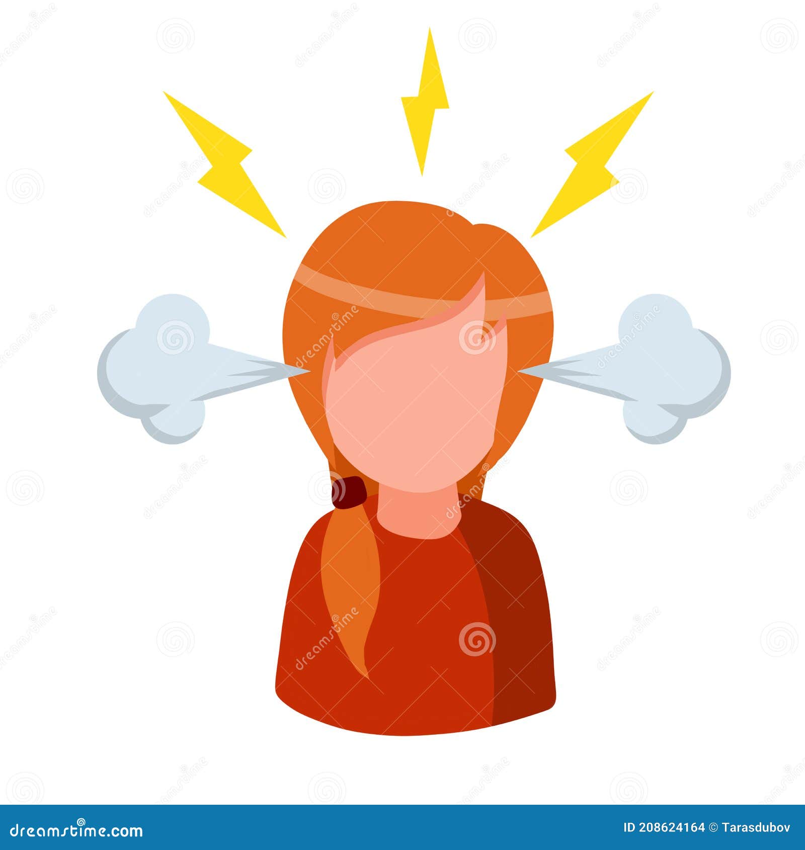Stress. Bad Emotion. Angry Woman. Flat Cartoon Isolated on White Stock Vector - Illustration of girl, person: 208624164 Stress. Bad Emotion. Angry Woman. Flat Cartoon Isolated on White Stock Vector - Illustration of girl, person: 208624164
