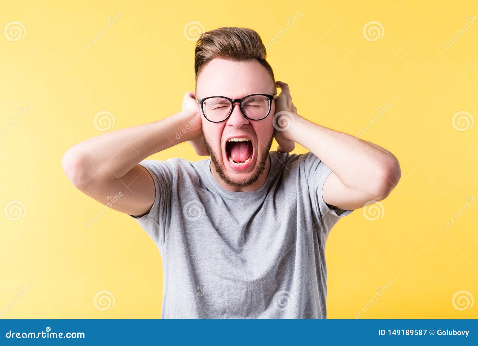 stress tension man yelling screaming emotion