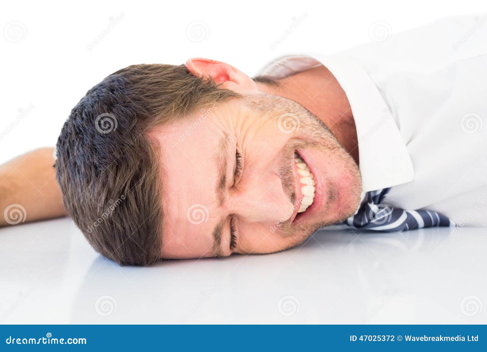 Stressed Businessman Banging His Head Stock Photo Image of