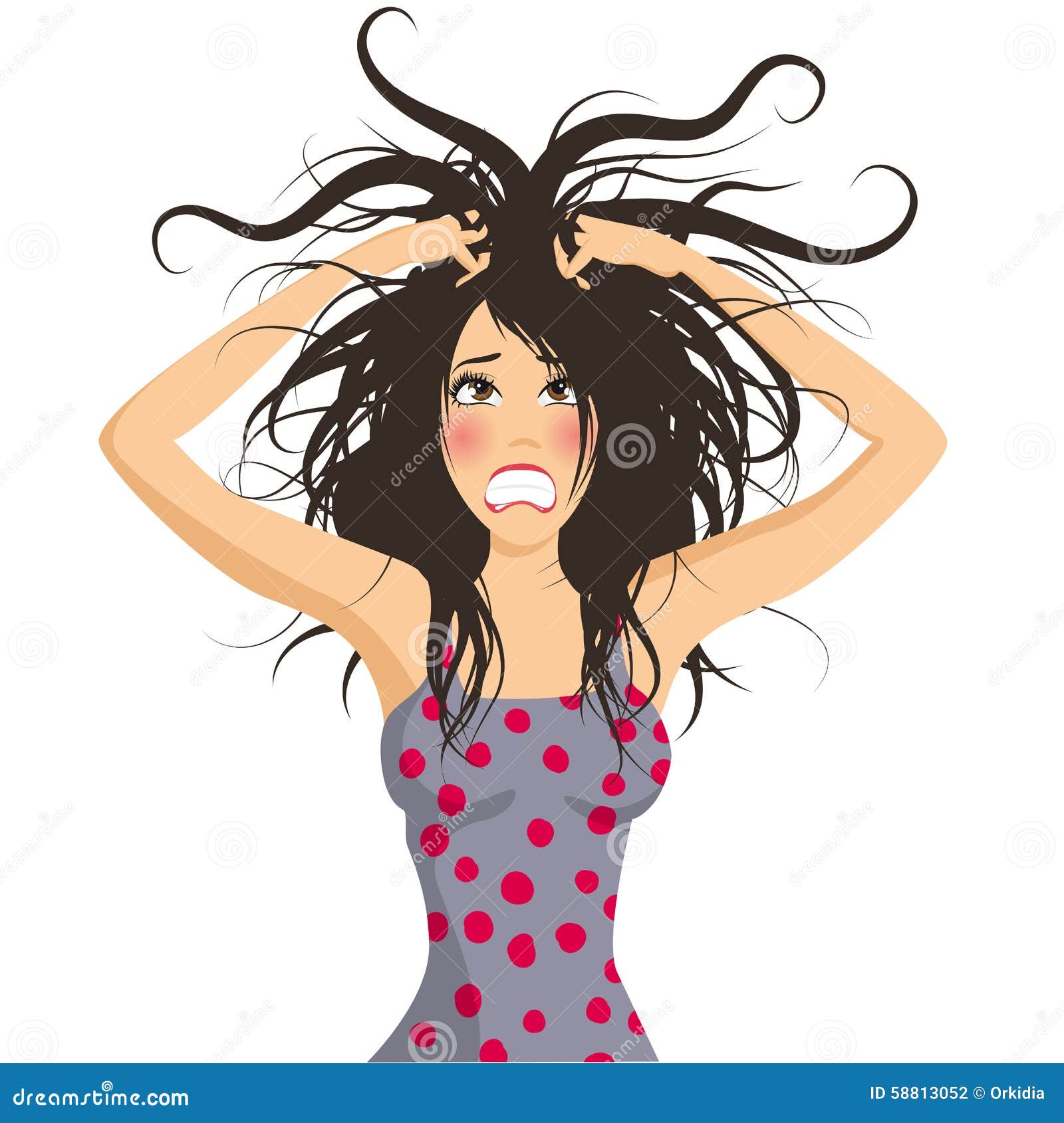 Stressed Girl Stock Vector  Image: 58813052