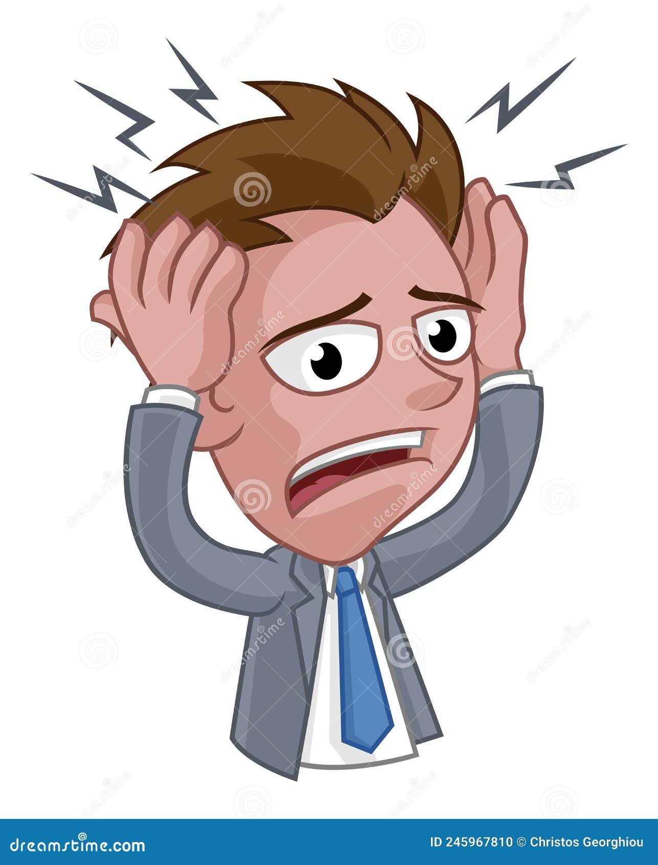 Stressed or Headache Business Man Cartoon Stock Vector - Illustration ...