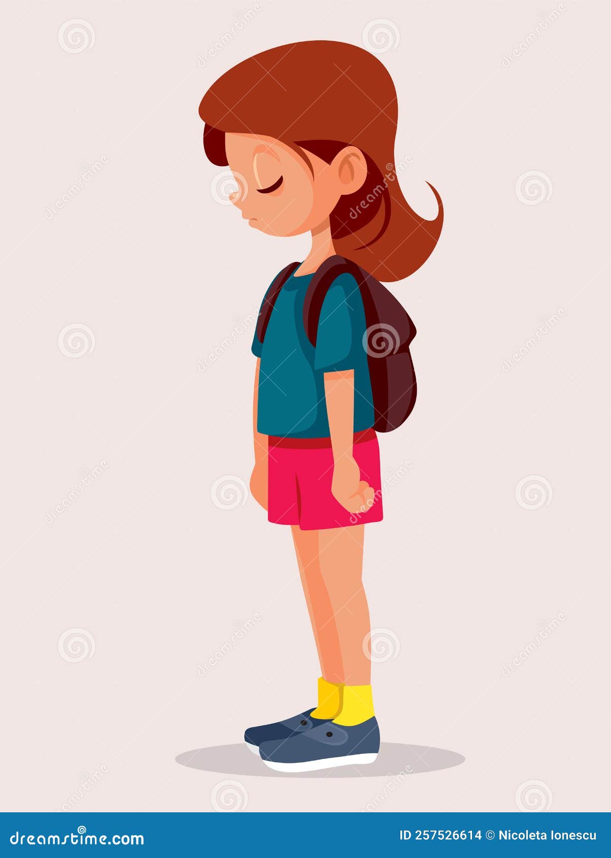 Unhappy Student Girl Wearing Her Backpack Vector Cartoon Stock Vector -  Illustration of hopeless, issue: 257526614
