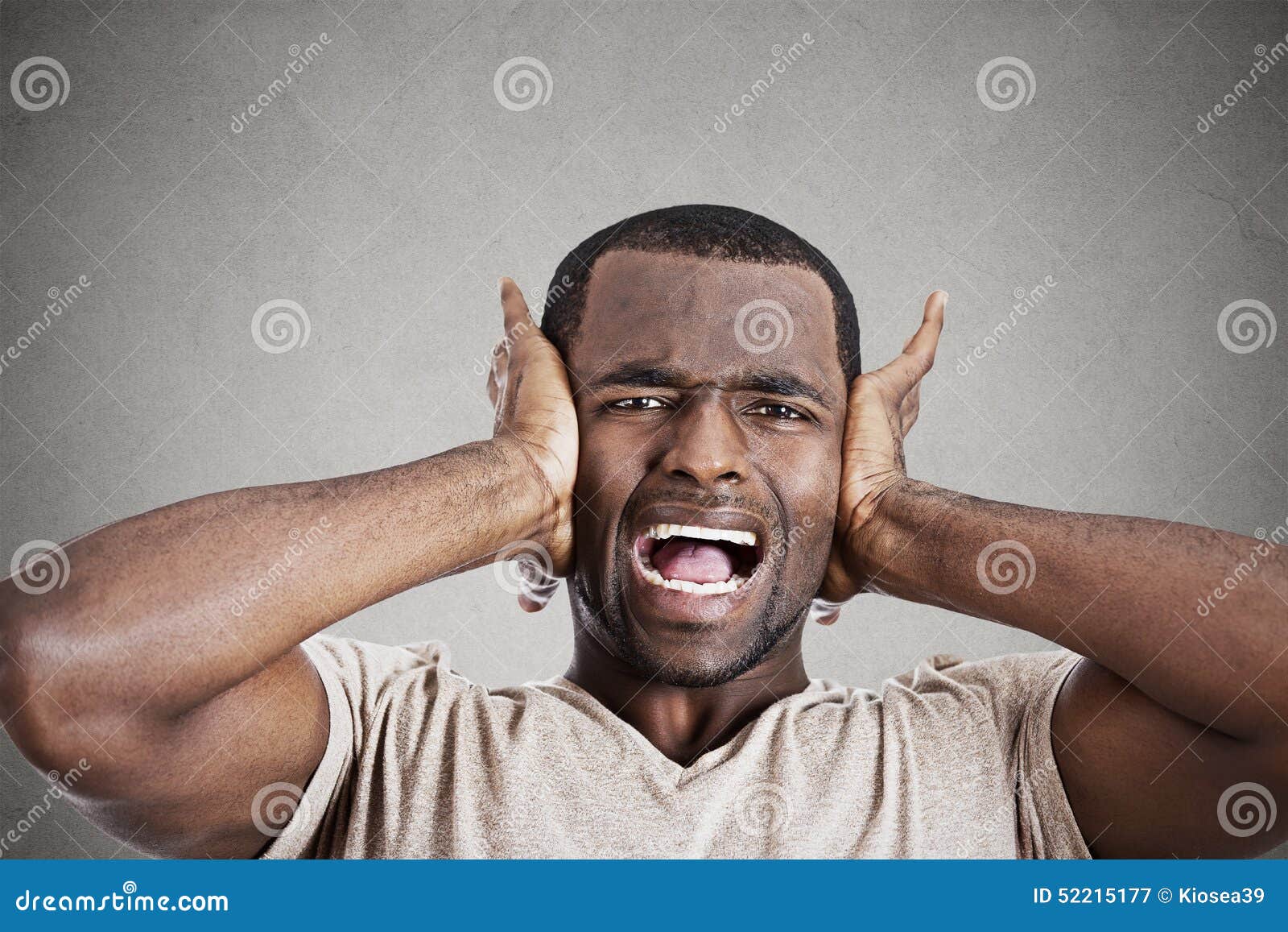 Stressed Young Man Squeezing His Head Going Nuts Screaming Stock ...