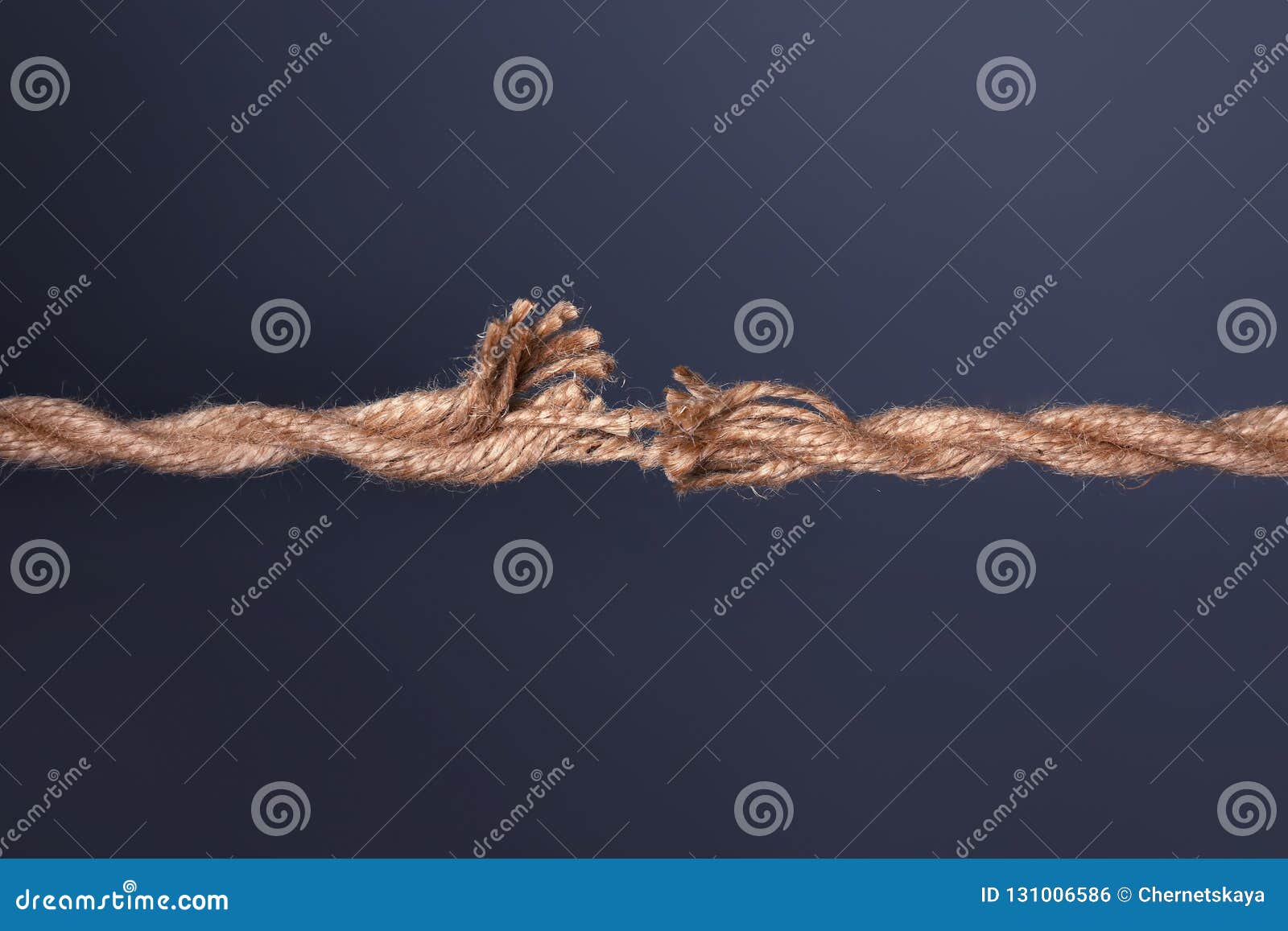 Stretched Frayed Rope Breaking Stock Photo Image of chance, failure
