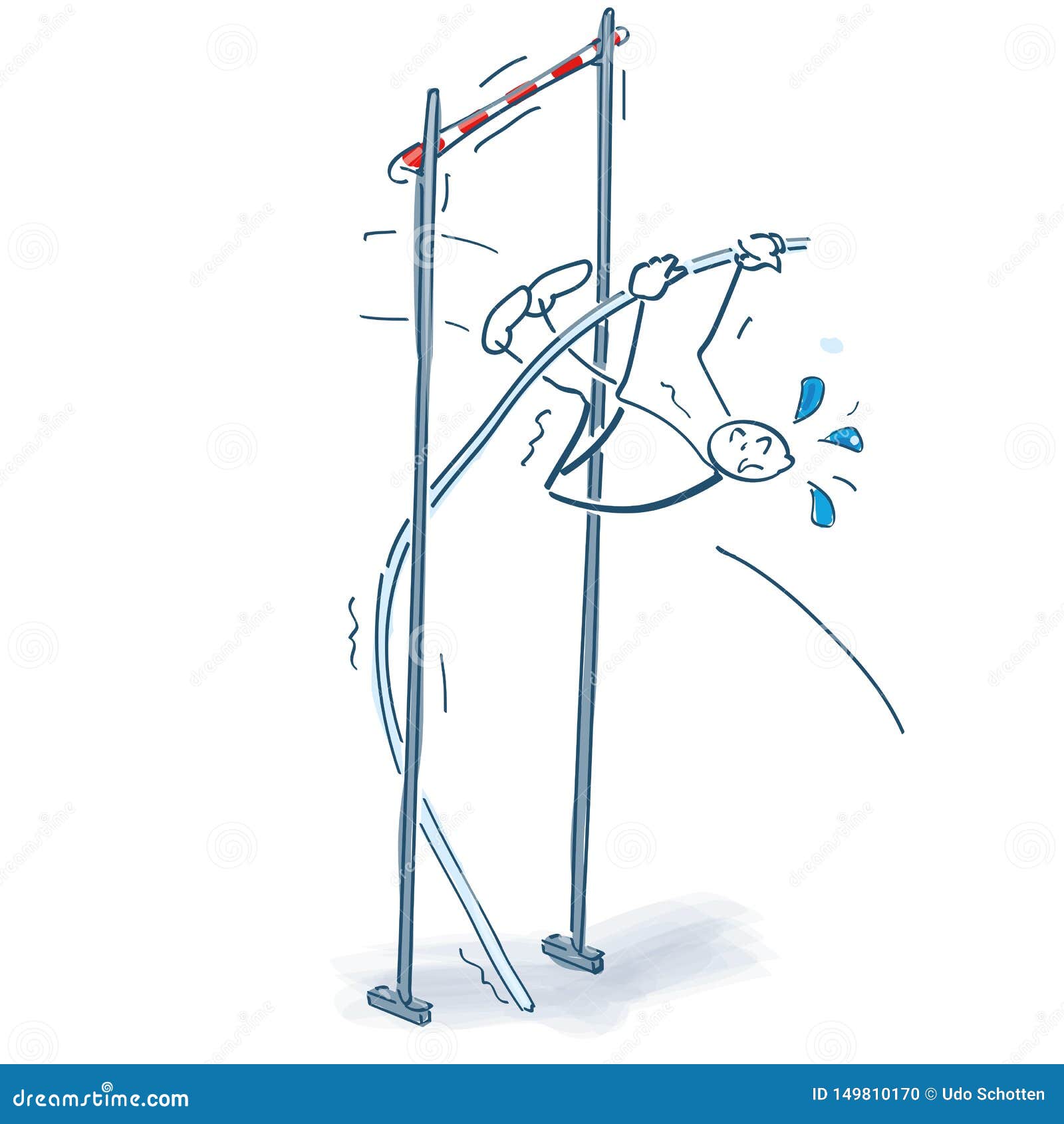 Stick Figure Jumps Too Low During High Jump Stock Vector Illustration Of Jump Aims