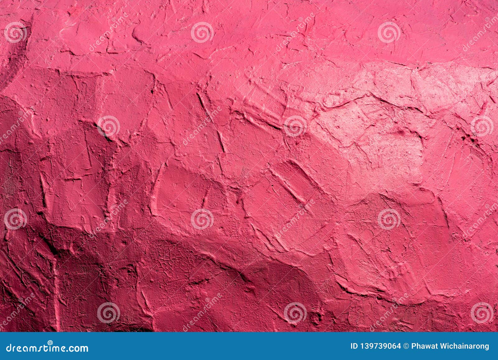 Striking Bright Pink Wall with Rough Texture. Stock Photo Image of