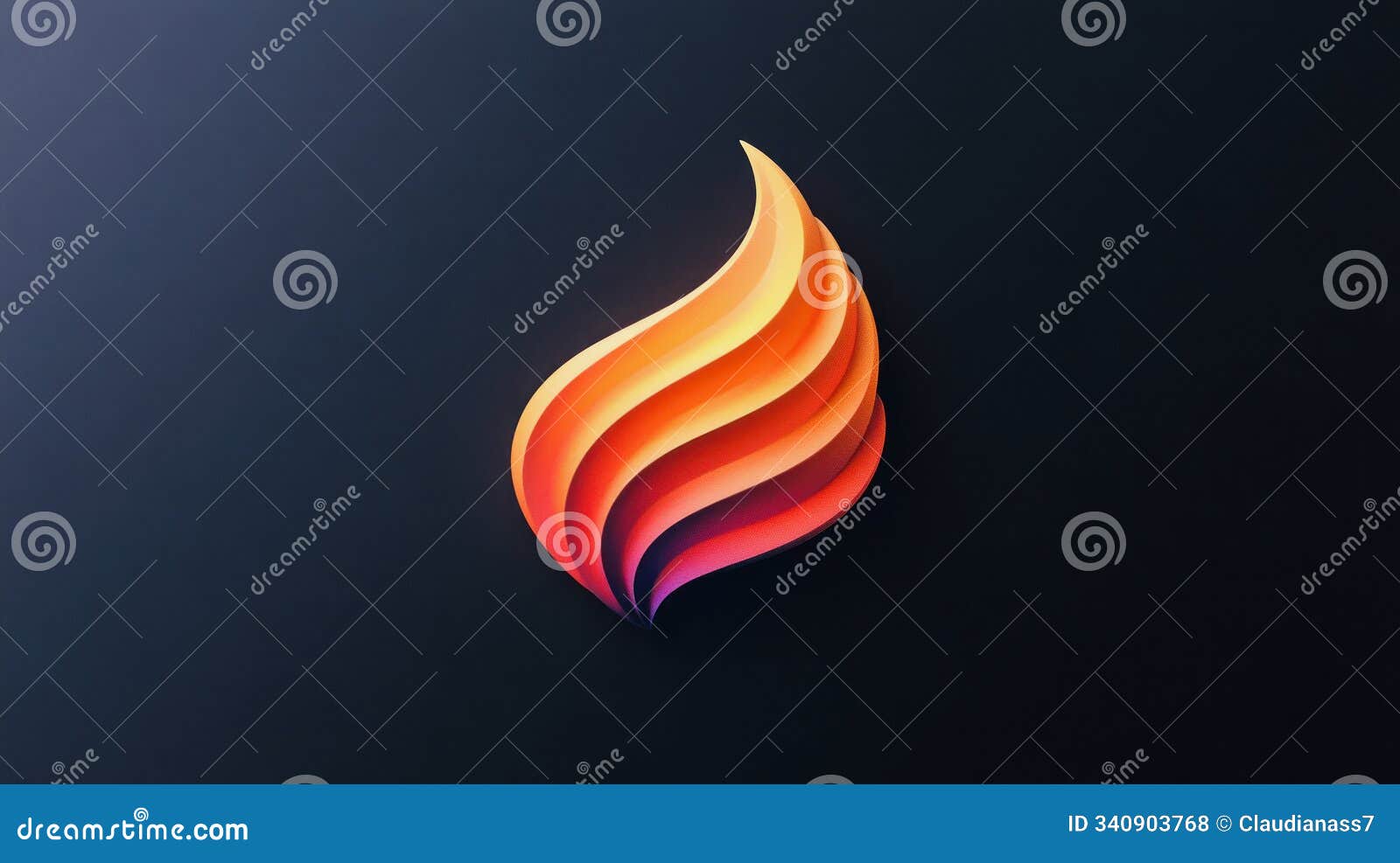 modern orange logo with dynamic flame  set against a sleek black background, creating a vibrant contrast for