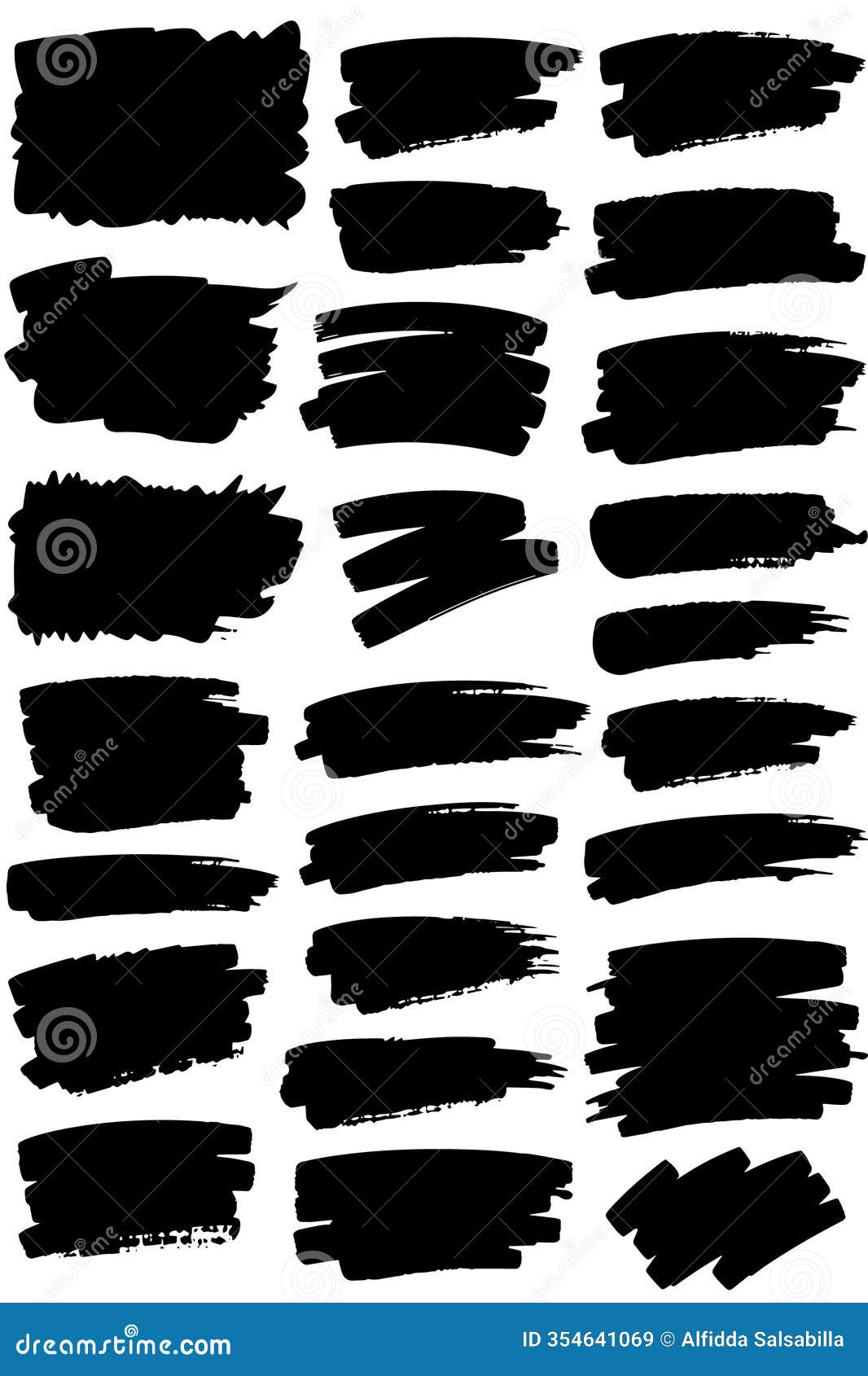 abstract brushstroke  art in black ink for modern art and  projects