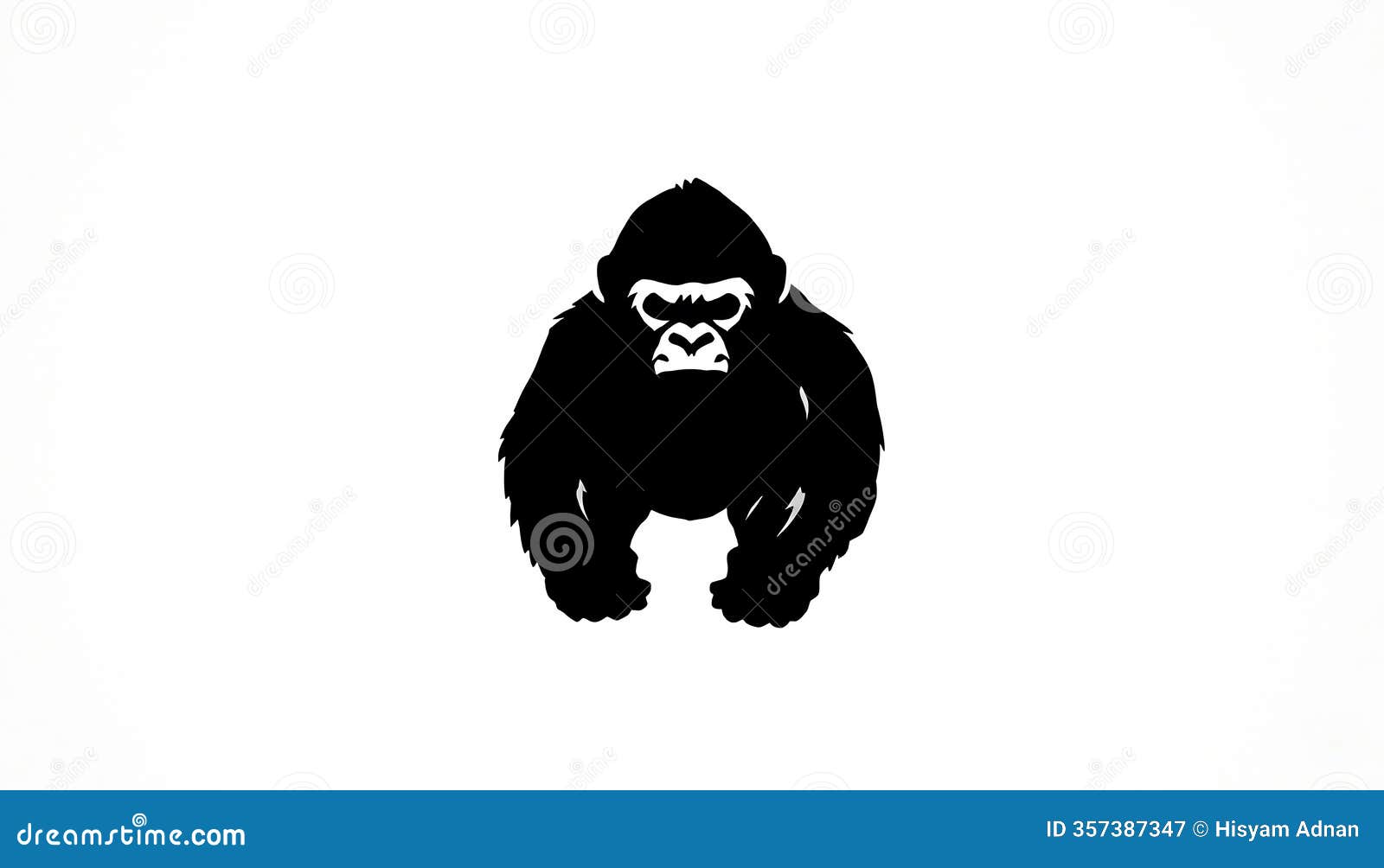 powerful gorilla silhouette: strong, fierce primate logo 