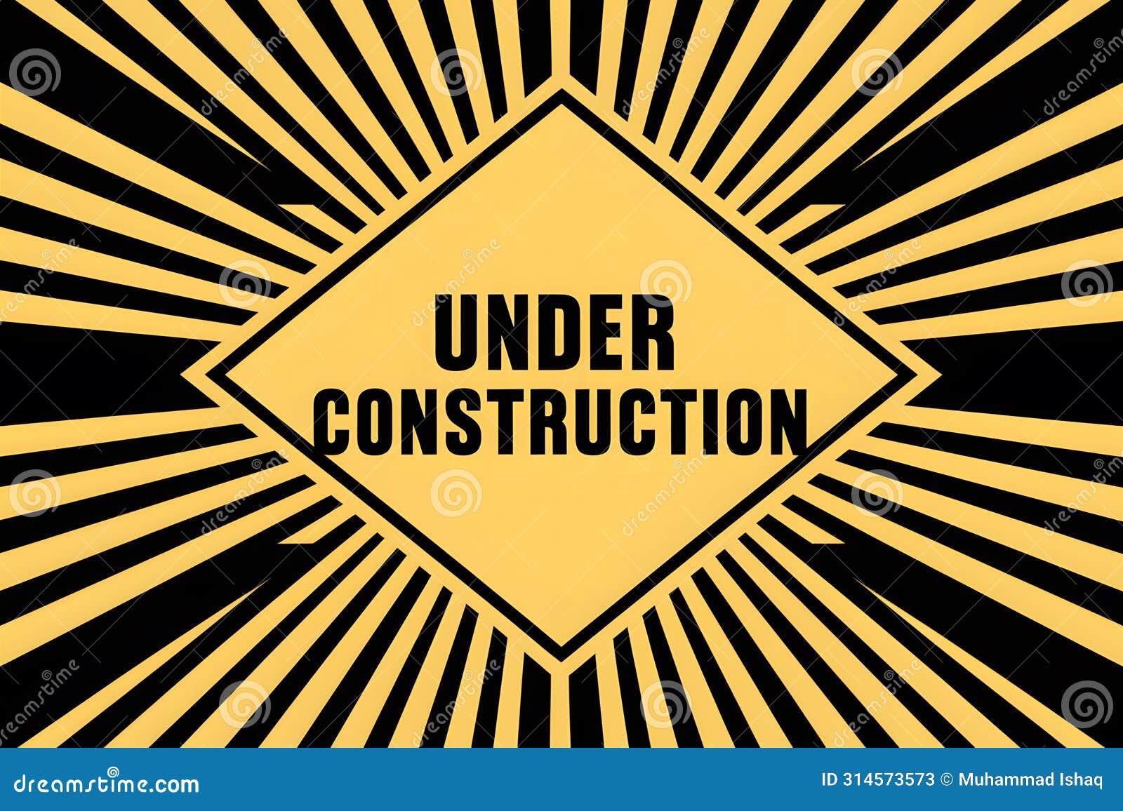 striking   depicting under construction theme with black and yellow stripes
