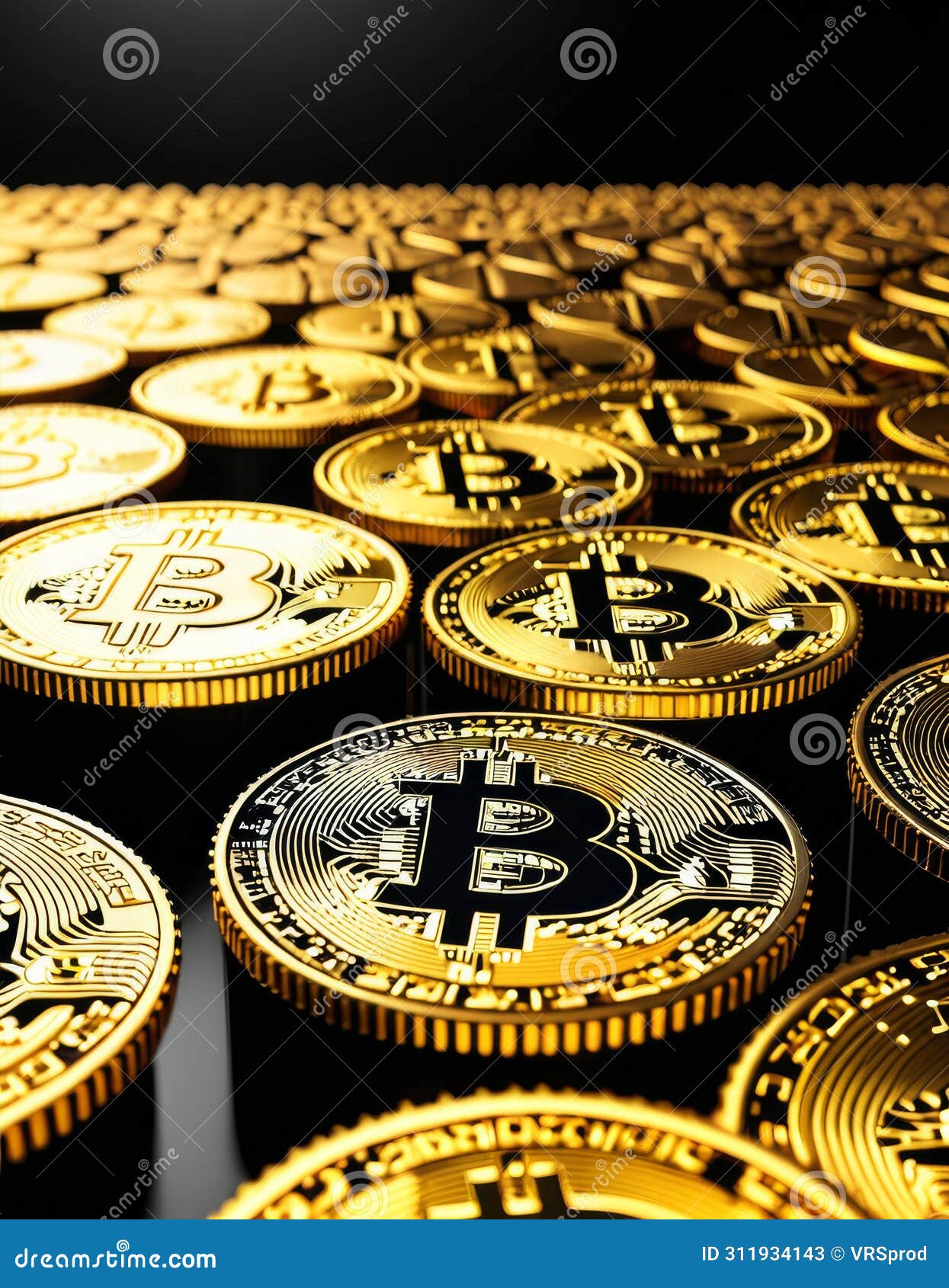 Abundance of Bitcoin Wealth Stock Image - Image of golden, generated:  311934143