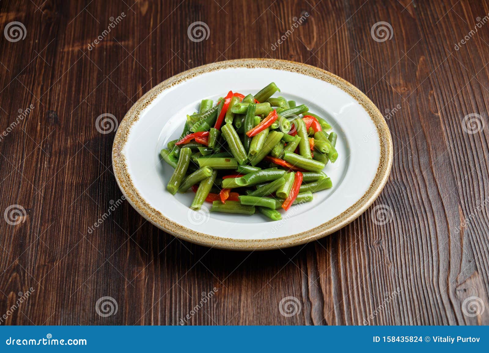 String Beans . Restaurant Menu Stock Photo Image of dish, dark 158435824