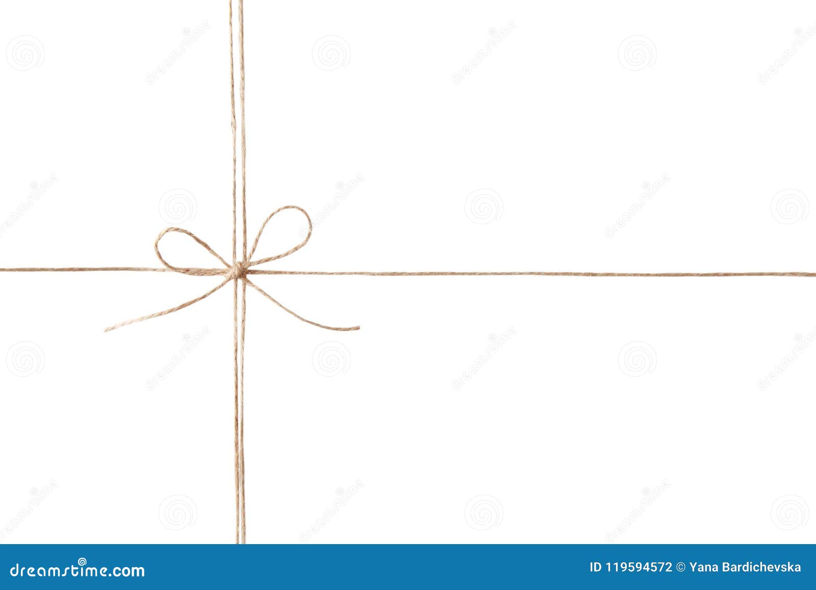 Twine Rope With Bow Collage Isolated Stock Photo - Download Image