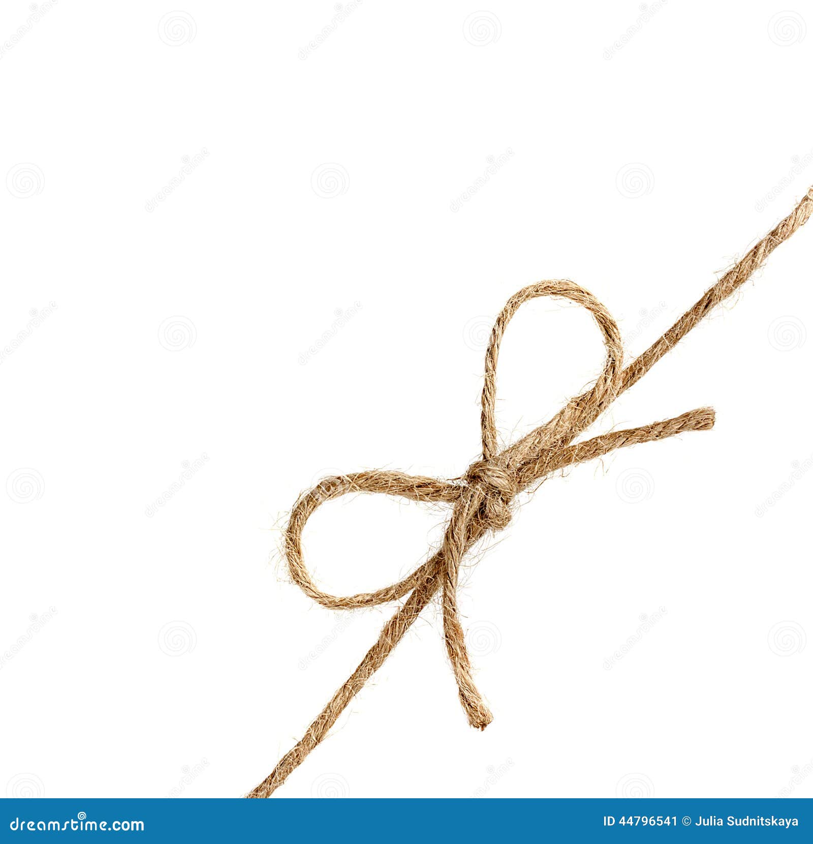 String or Twine Tied in a Bow Isolated on White Stock Image - Image of  rope, knot: 44796541