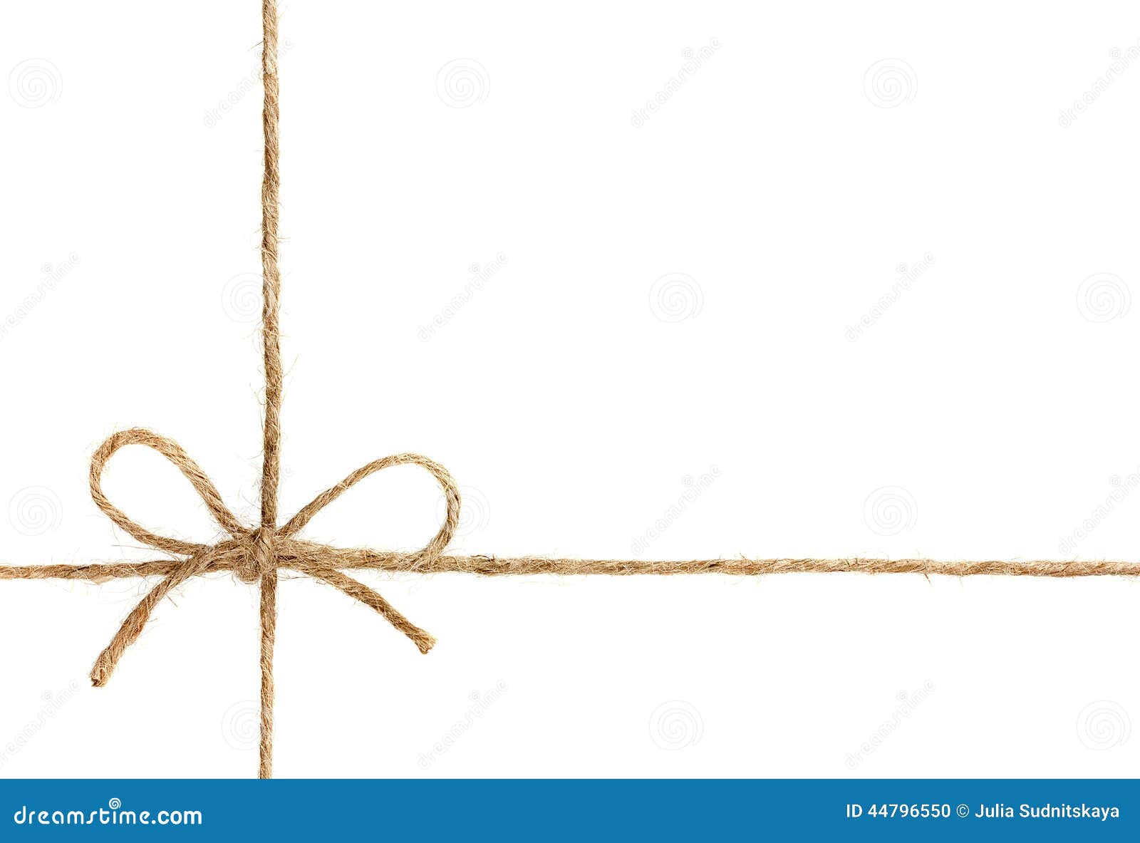 Twine Rope With Bow Collage Isolated Stock Photo - Download Image
